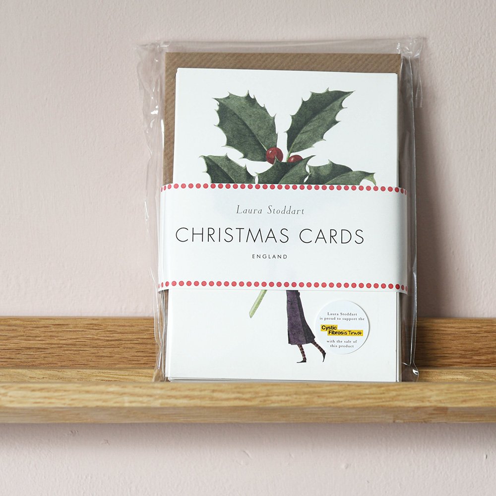 Christmas Cards - Mistletoe & Holly Holiday Greeting Cards - Pack of 10 - Perfect for Holiday Parties, Office Gifts & Family Greetings