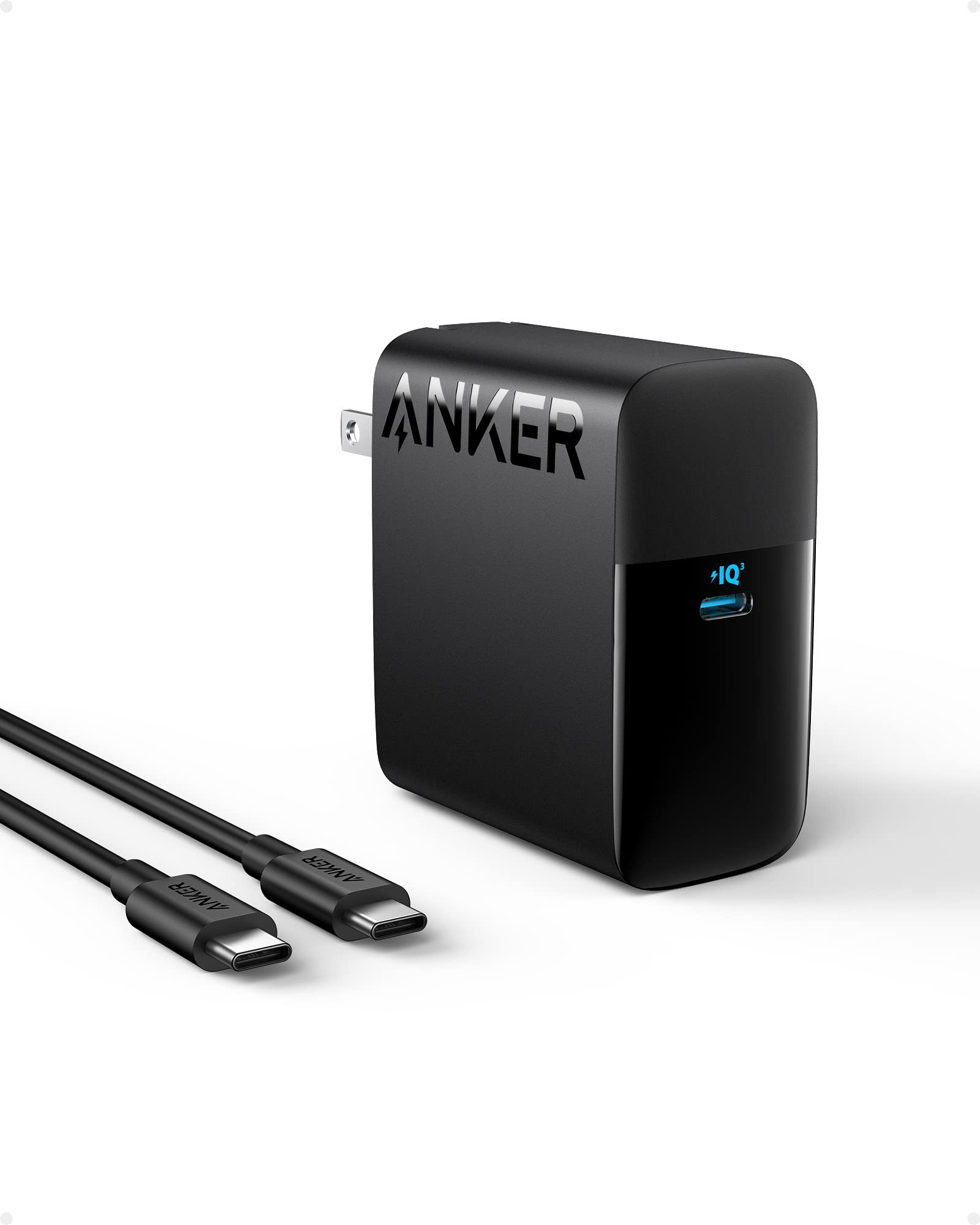 Anker 100W USB C Fast Charger for MacBook Pro/Air, iPad Pro, Samsung Galaxy - Compact & Foldable Power Adapter with 5ft USB C to C Cable - Perfect for Travel, Office & Home Use