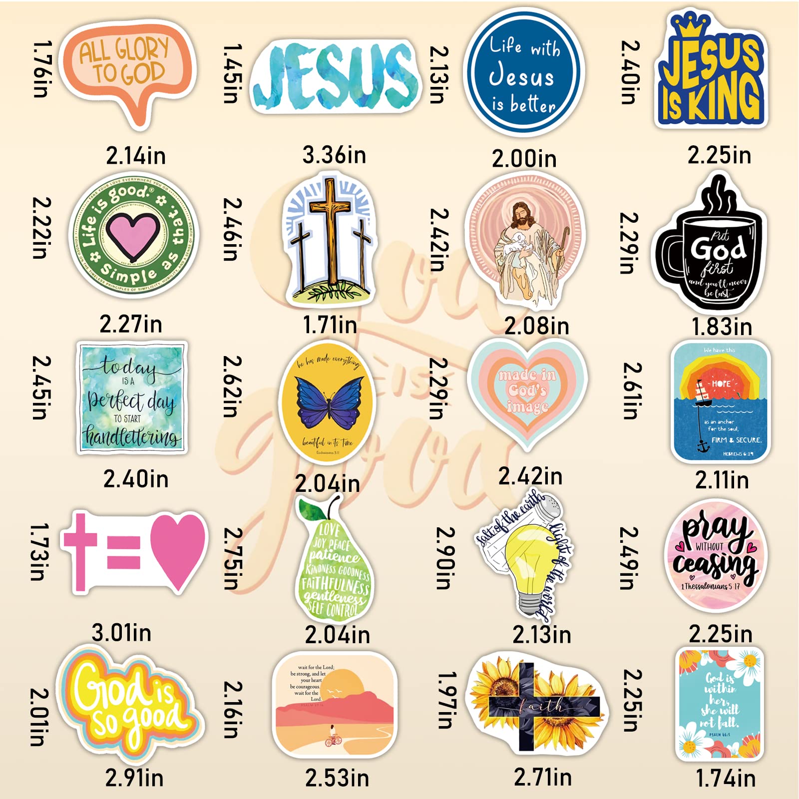 300PCS Christian Stickers for Journaling & Water Bottles - Bible Verse Decals for Teens & Adults