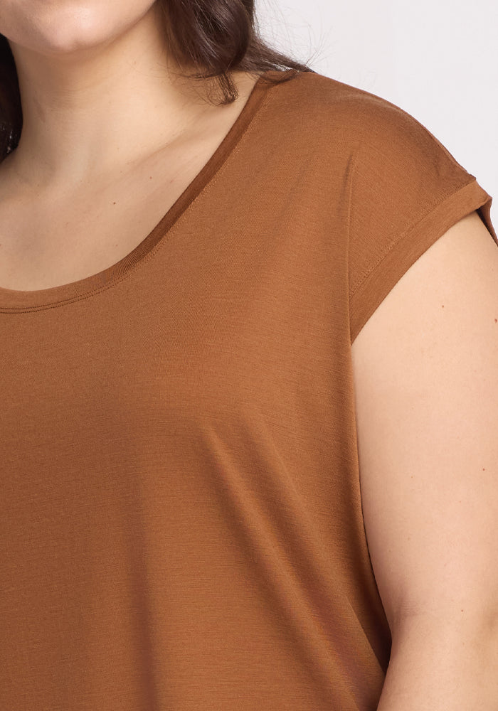 Gabi Tunic Top for Women - Sahara Dust Color Flowy Boho Blouse - Perfect for Casual Wear, Beach Cover-Up & Summer Outfits