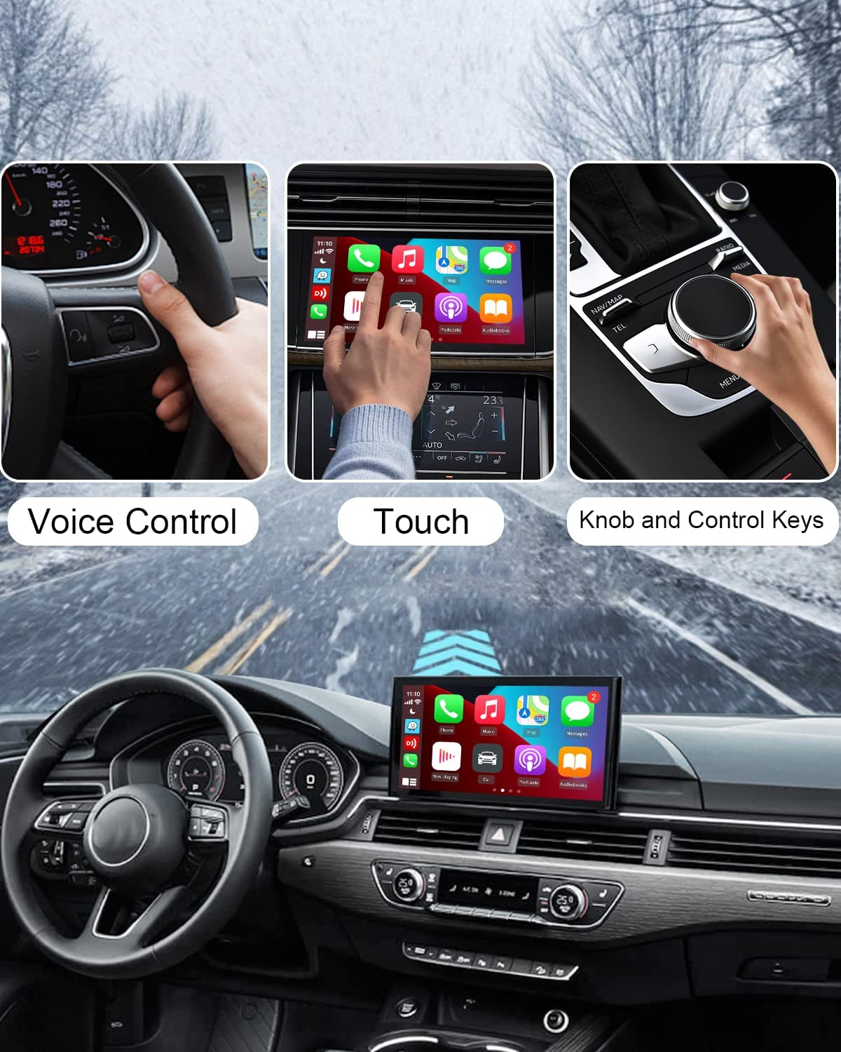CarlinKit 3.0 Mini Wireless CarPlay Adapter - Convert Wired to Wireless CarPlay for iPhone iOS 10+ (2016+ Cars) | Seamless Music Streaming & Hands-Free Calling for Safer Driving
