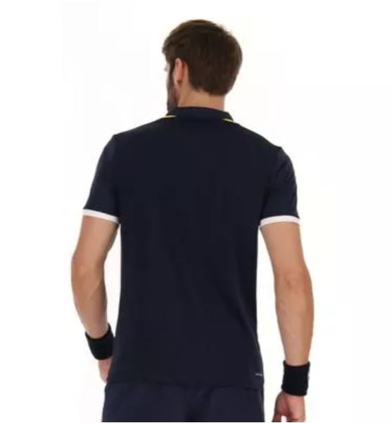 Lotto Men's Top IV Polo Shirt - Navy Blue & Bright White - Breathable Performance Golf & Casual Wear for Men