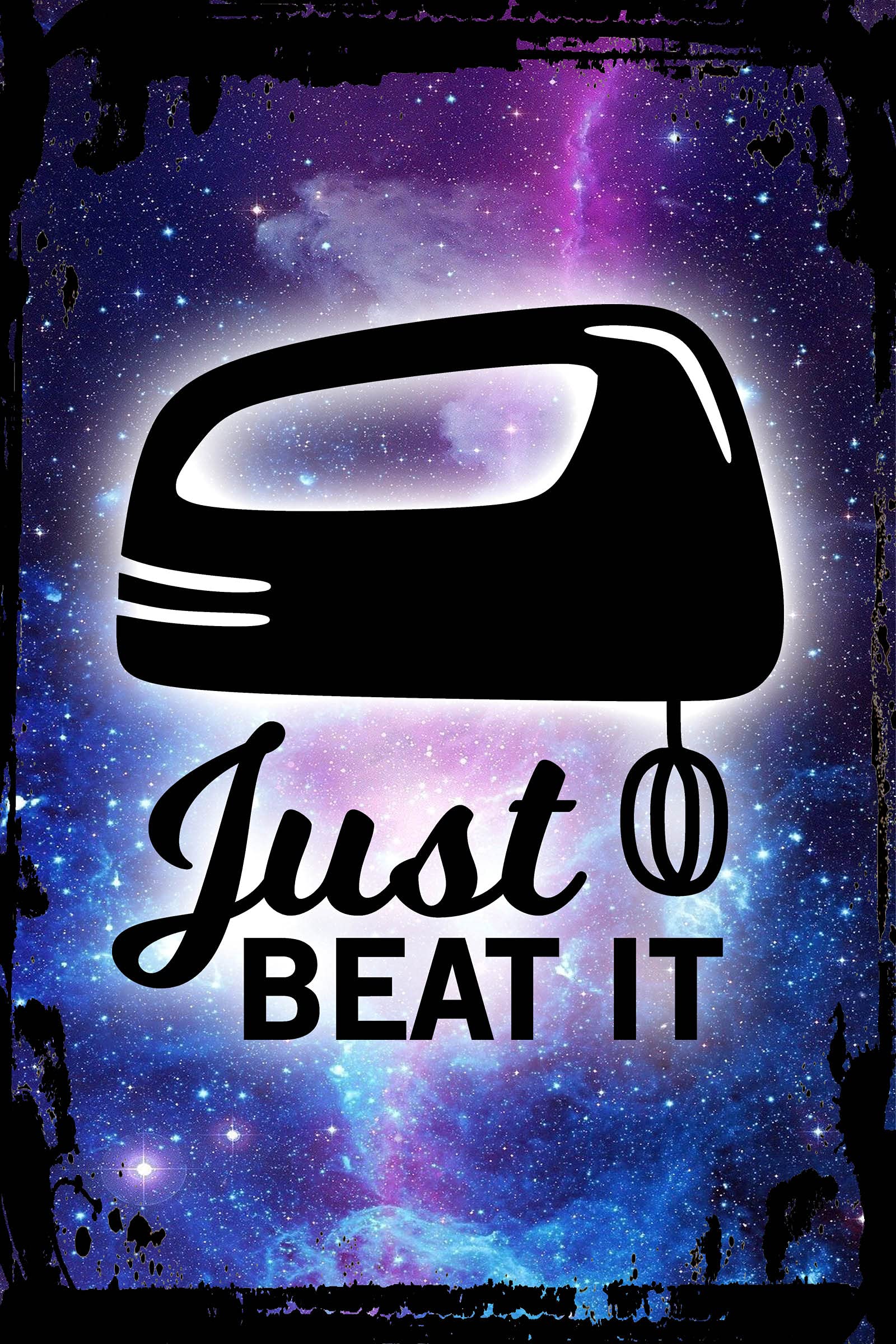 Funny 'Just Beat It' Hand Mixer Pun Metal Wall Art - Inspirational Kitchen Decor for Baking & Cooking Enthusiasts | Perfect Gift for Chefs & Home Cooks | Ideal for Kitchens, Dining Rooms & Home Offices