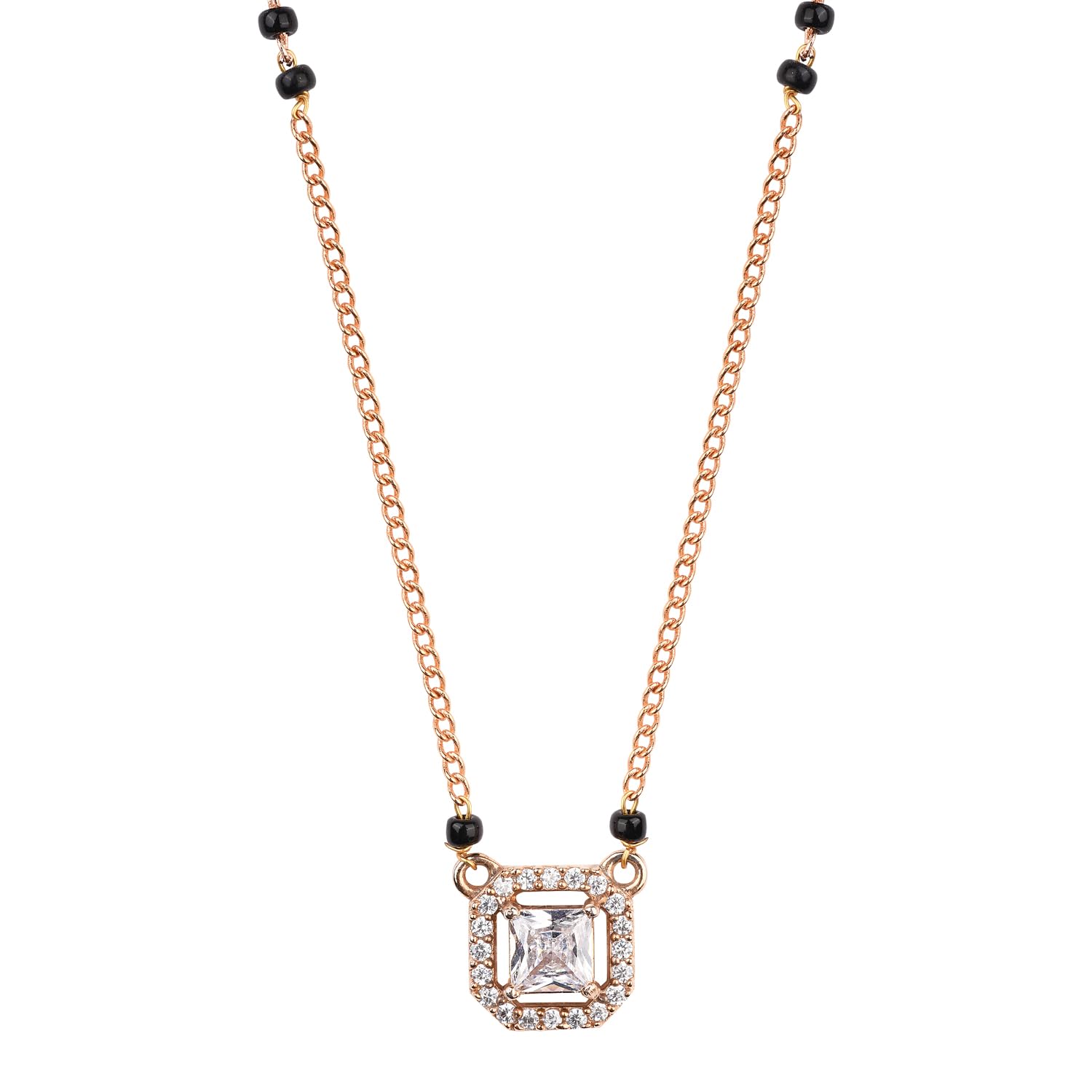 Luxury XPNSV Jewelry AD Pendant Gift Set for Women & Girls - American Diamond Mangalsutra with Traditional Black Beads | 9 Elegant Designs | Perfect for Diwali, Weddings, Anniversaries & Special Occasions