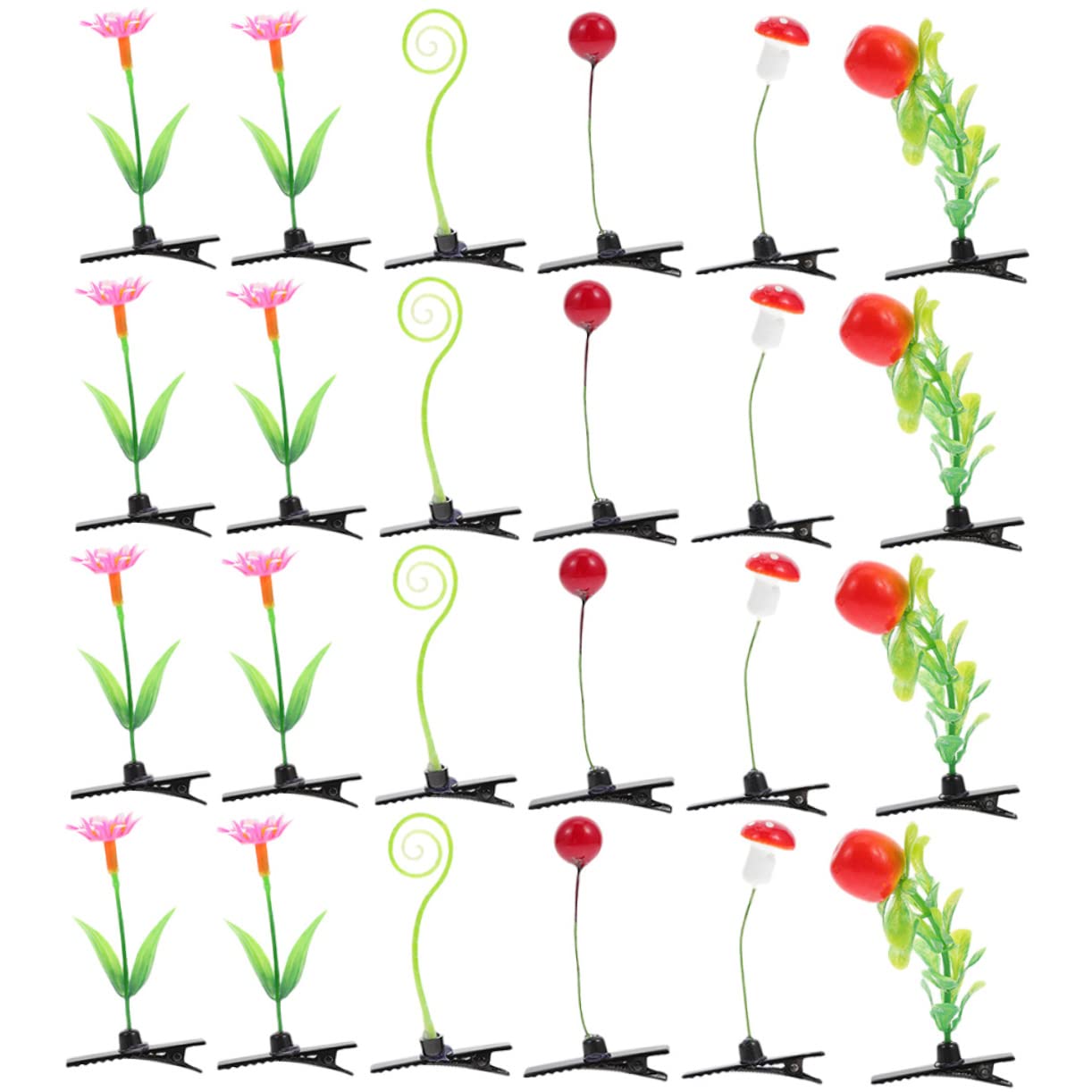 24pcs Kawaii Plant Hair Clips Set for Girls 8-12 | Cute Hair Accessories for School, Parties & Special Occasions | MERRYHAPY Hairpins for Daily Styling & Gifts