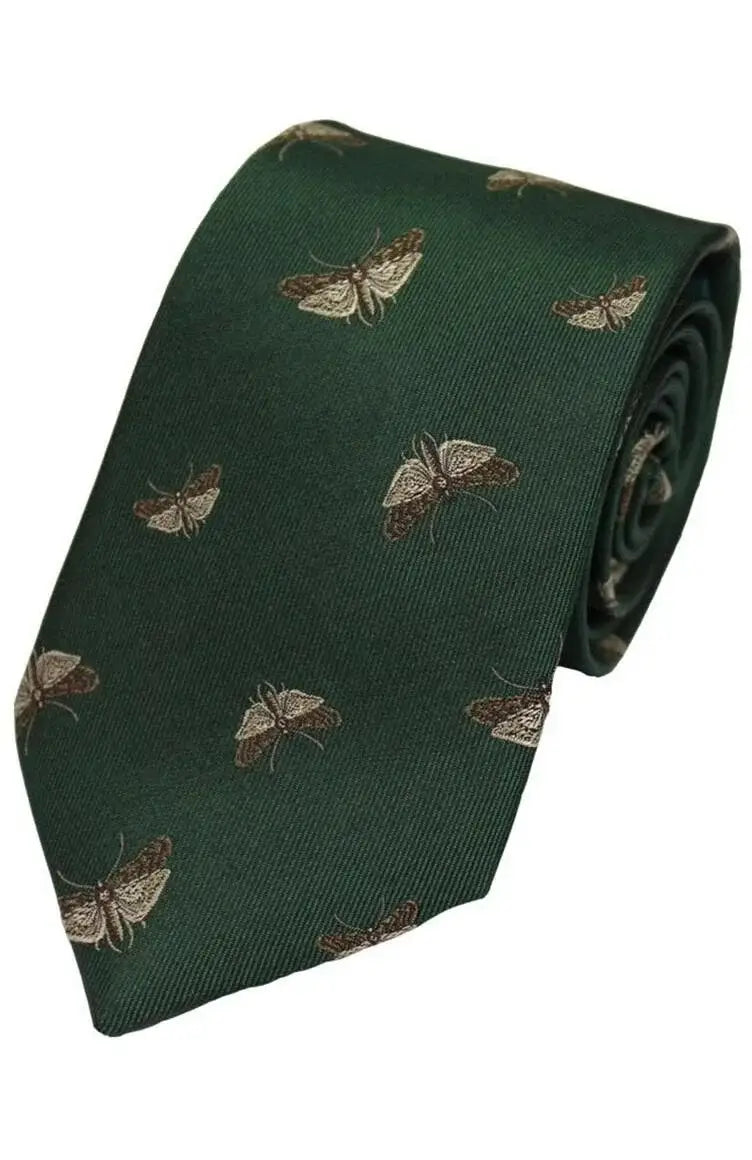 LA Smith Country & Hobby Moth Silk Ties for Men - Elegant Handmade Neckties for Weddings, Business & Formal Occasions