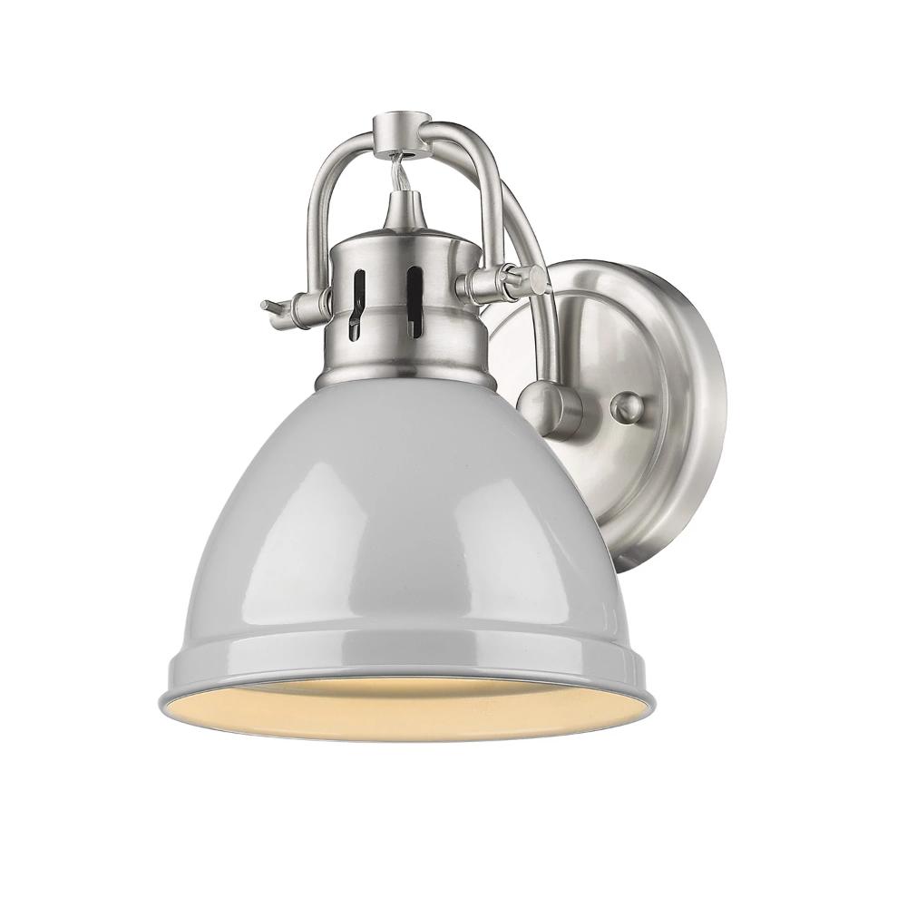 Elm 1-Light Bathroom Vanity Light Fixture in Pewter Finish - Perfect for Modern Bathroom, Powder Room & Spa Decor