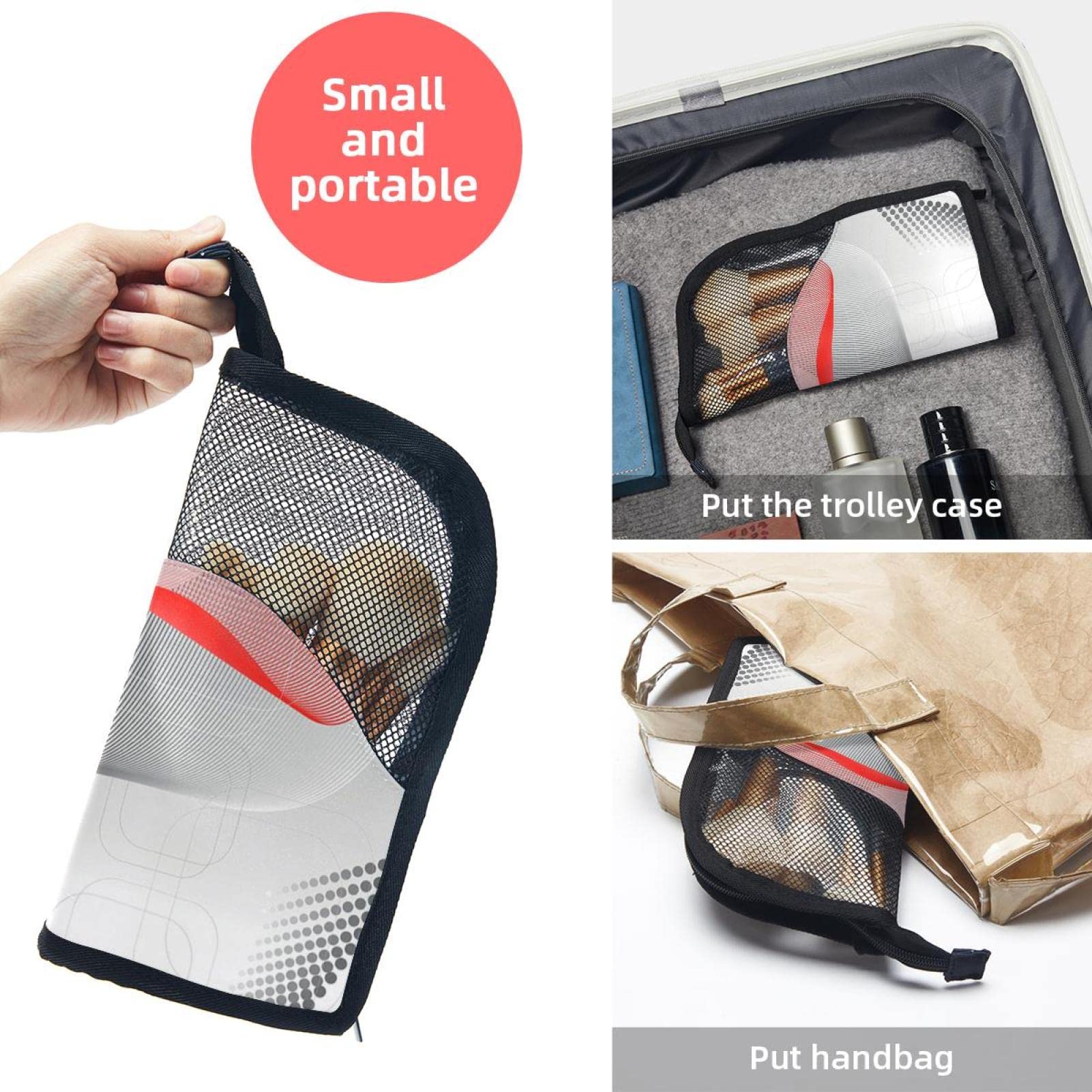 12-Piece Makeup Brush Organizer Bag Set - Abstract Geometric Design Portable Holder Case for Travel & Home Vanity Storage | Perfect for Makeup Artists & Beauty Enthusiasts