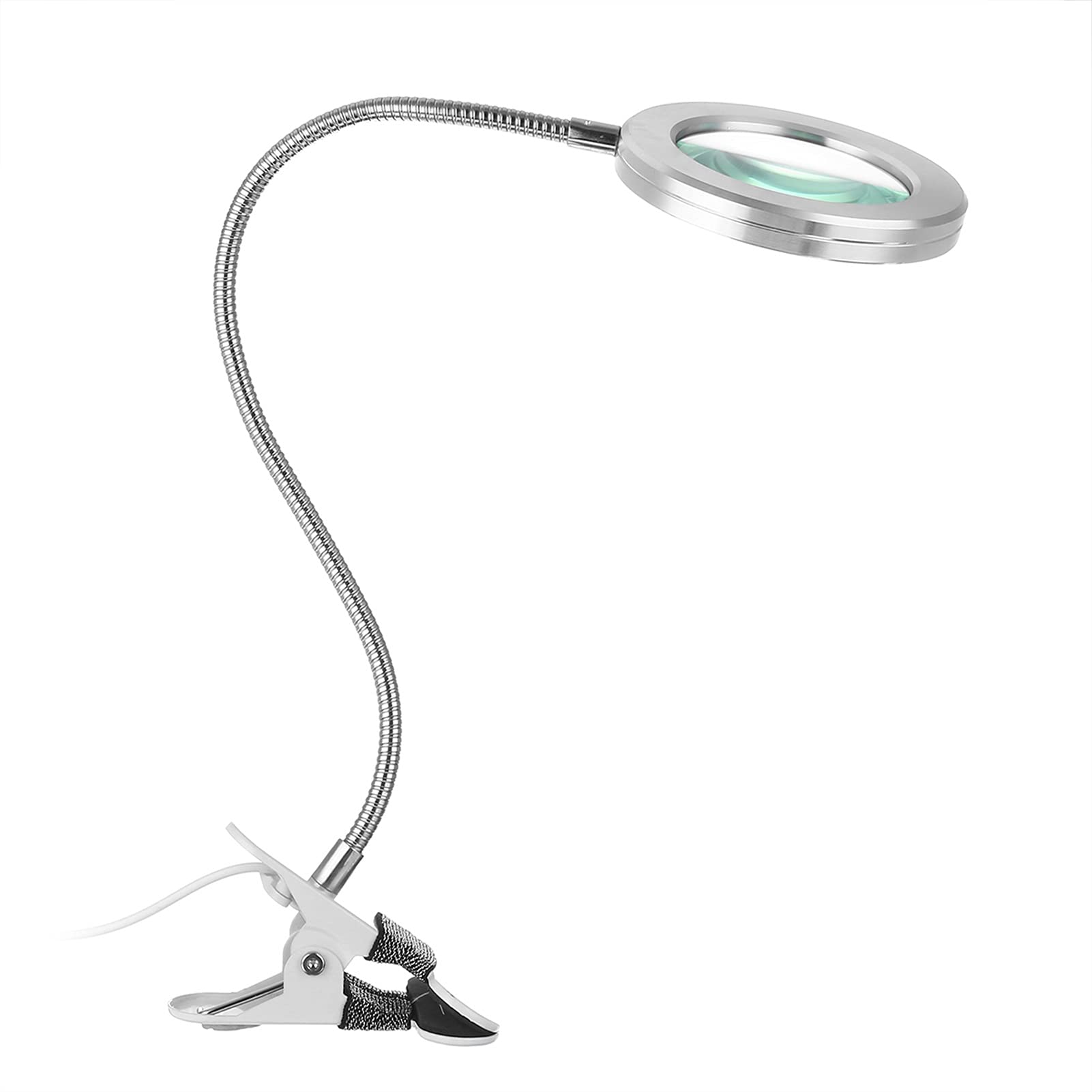 NIBEIWEISHOP Modern USB Table Lamp with Magnifier - Adjustable Flexo Desk Light for Nail Art, Tattoo, Reading & Studying - Perfect for Home, Office & Dorm Room Nightstand (Black)