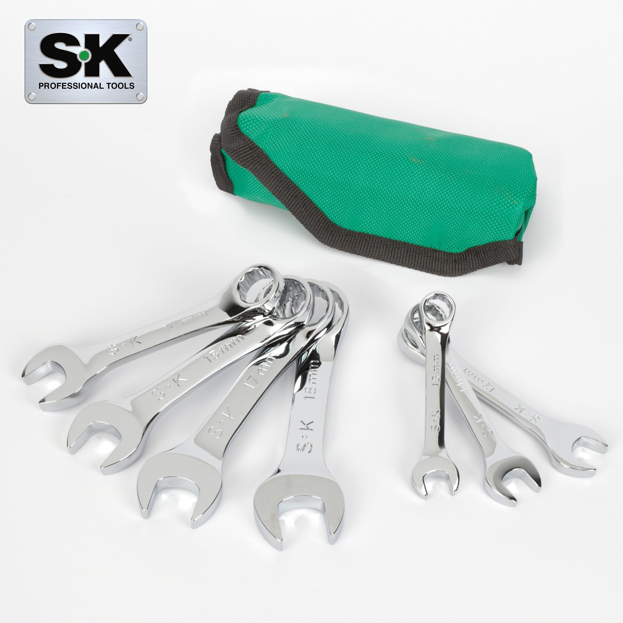 7-Piece 12-Point Metric Short Combination SuperKrome Wrench Set - Perfect for Automotive Repair, Machinery Maintenance & DIY Projects