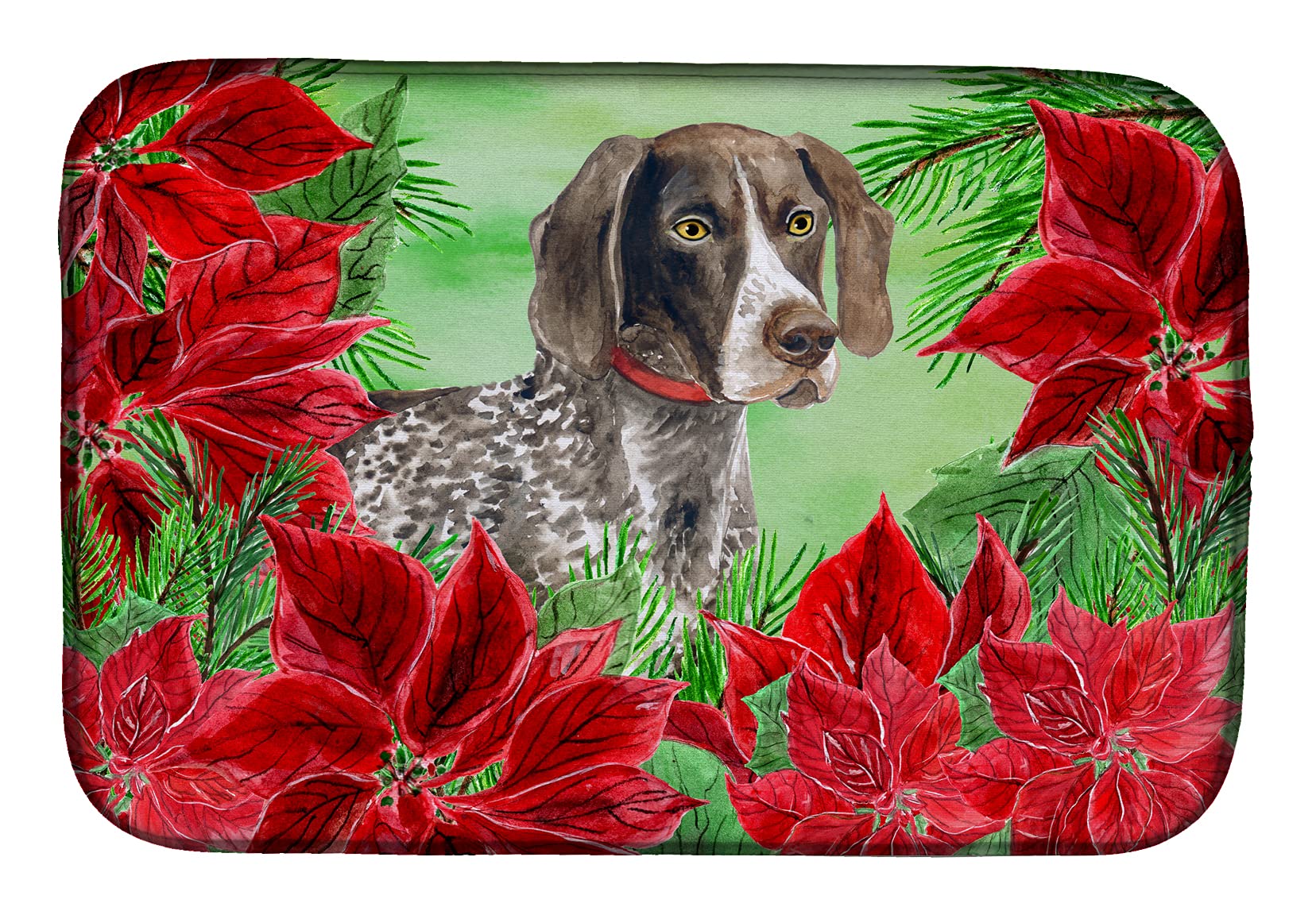 German Shorthaired Pointer Dish Drying Mat - Absorbent Kitchen Counter Pad for Dishes, 14x21