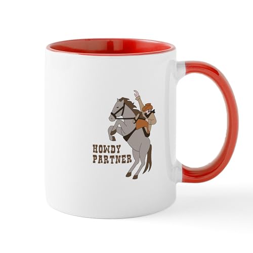White/Red Inside - Howdy Partner Mugs