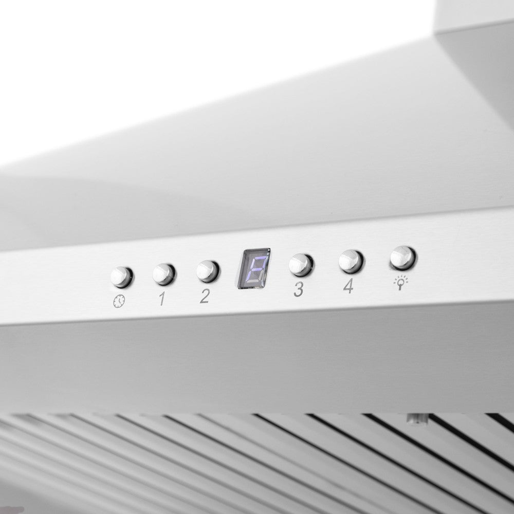 ZLINE Stainless Steel Wall Mount Range Hood with Built-in CrownSound Bluetooth Speakers (KF1CRN BT) - Perfect for Modern Kitchens & Open-Concept Living Spaces