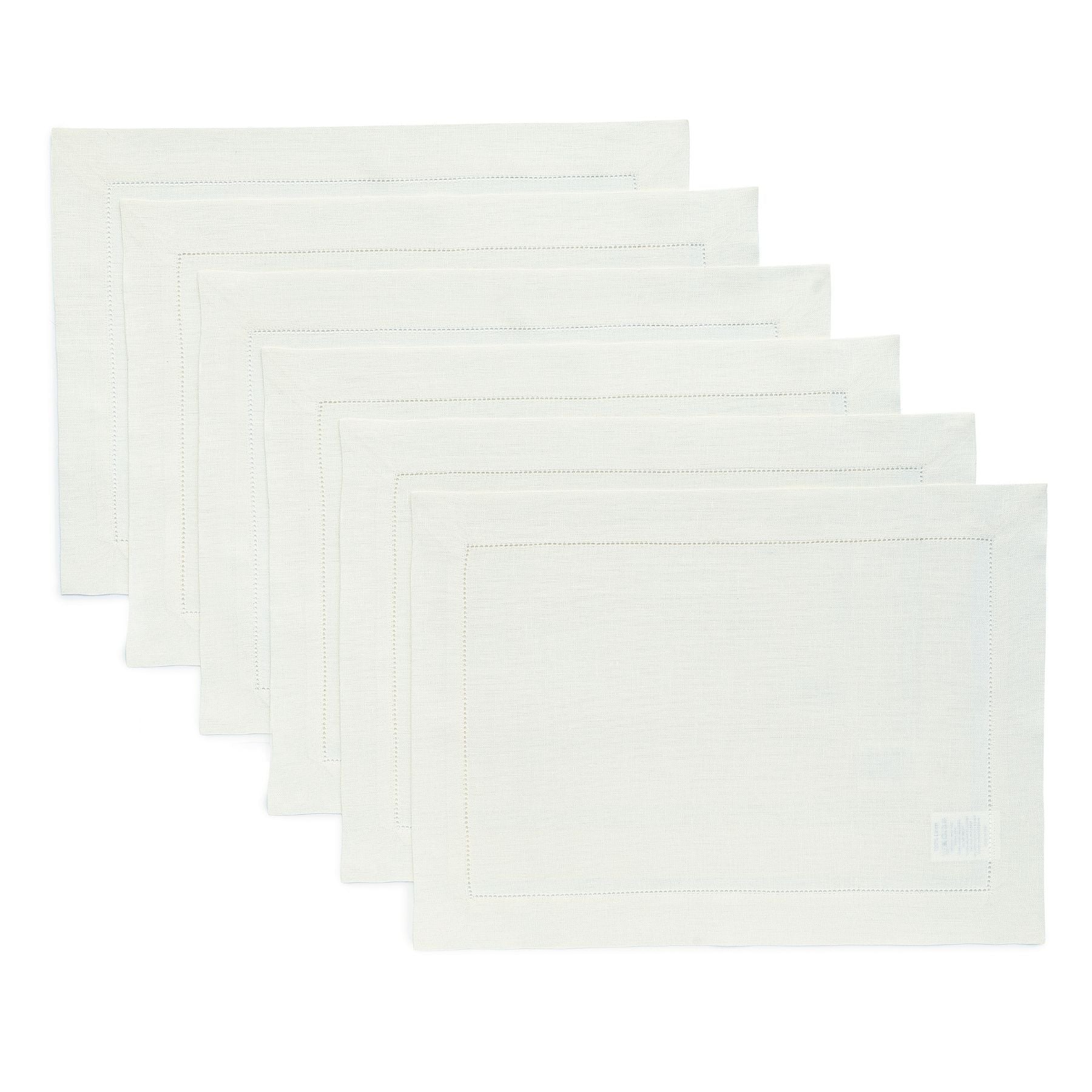 Elegant Classic Hemstitch Placemats Set of 4 - Premium Linen Table Mats for Dining Room Decor, Wedding & Holiday Table Setting - Perfect for Formal Dinner Parties & Home Decor