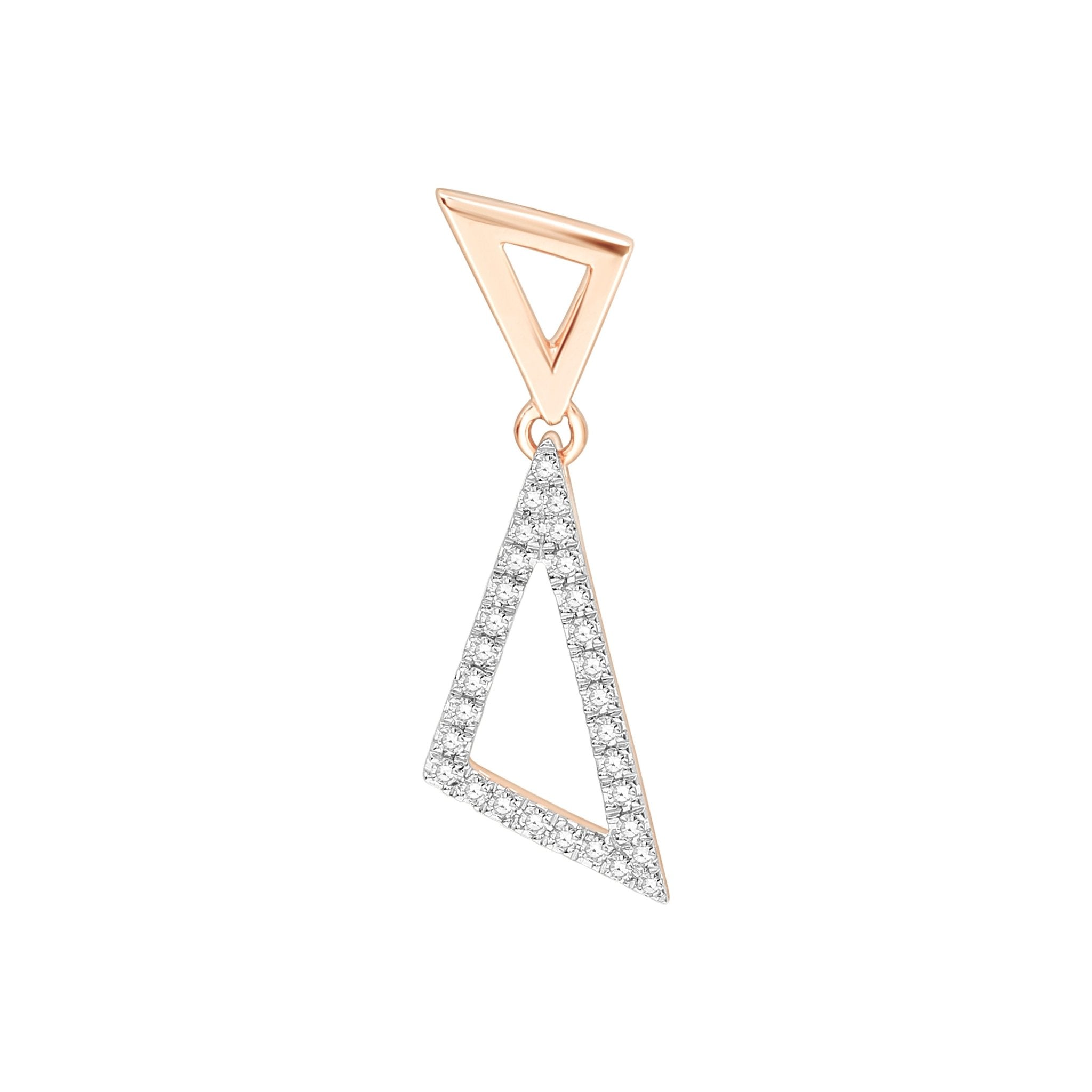 14k Solid Yellow Gold Diamond Triangle Dangle Earrings - Elegant & Trendy Jewelry for Women, Perfect for Parties, Weddings & Everyday Wear
