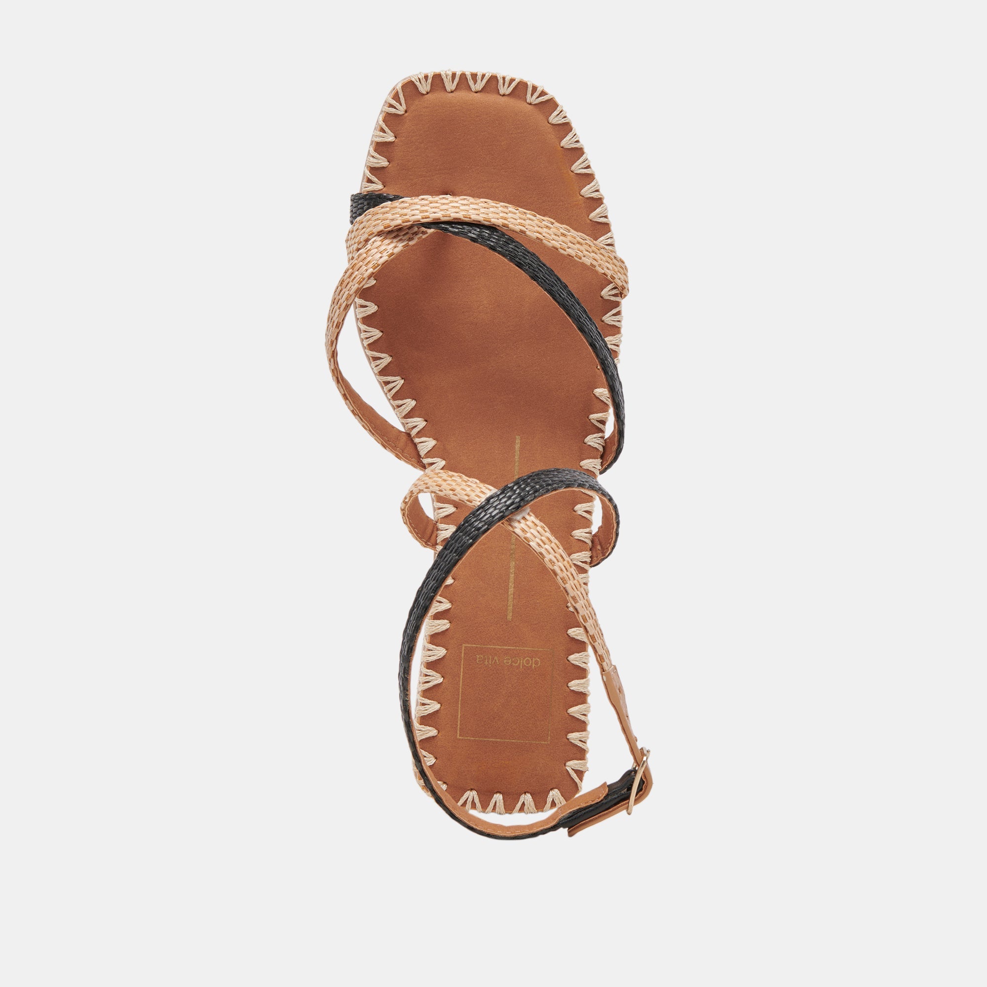 BRINN Women's Black Natural Raffia Sandals - Comfortable & Stylish Summer Shoes for Beach, Vacation, and Casual Wear