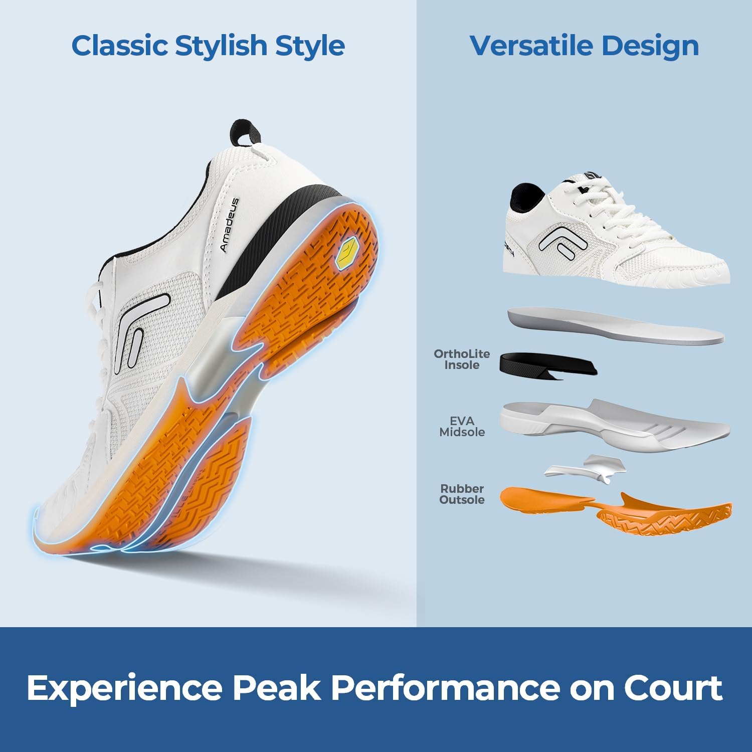 FitVille Women's Wide Pickleball Shoes - Lightweight Tennis Shoes with Arch Support & Breathable Wide Toe Box for Pickleball, Racketball, Badminton | Perfect for Court Sports & Casual Wear