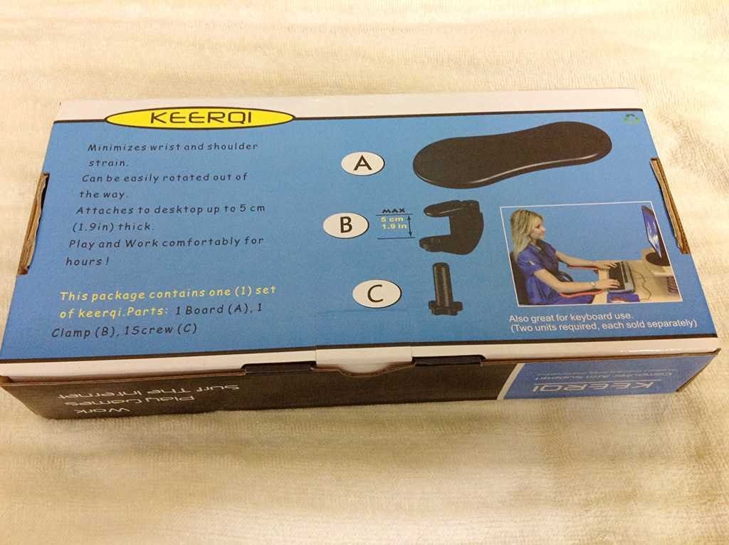 Ergonomic Adjustable Computer Desk Wrist Rest Support - Black | Comfortable Keyboard & Mouse Arm Rest for Office, Gaming & Home Workspace