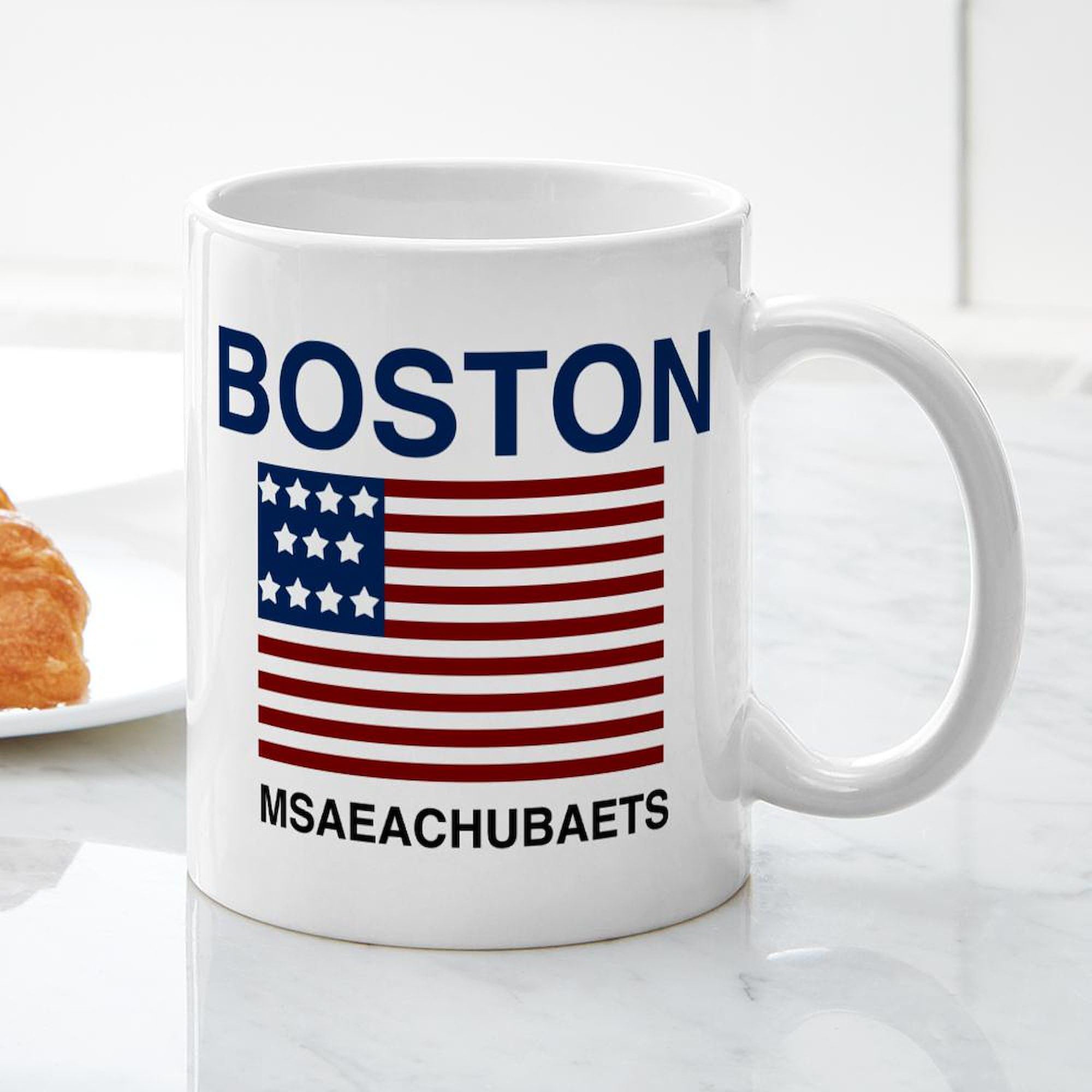 Boston Msaeachubaets 11 oz (325 ml) Ceramic Coffee Mug - Perfect for Tea, Hot Chocolate & Office Use - Durable & Microwave Safe