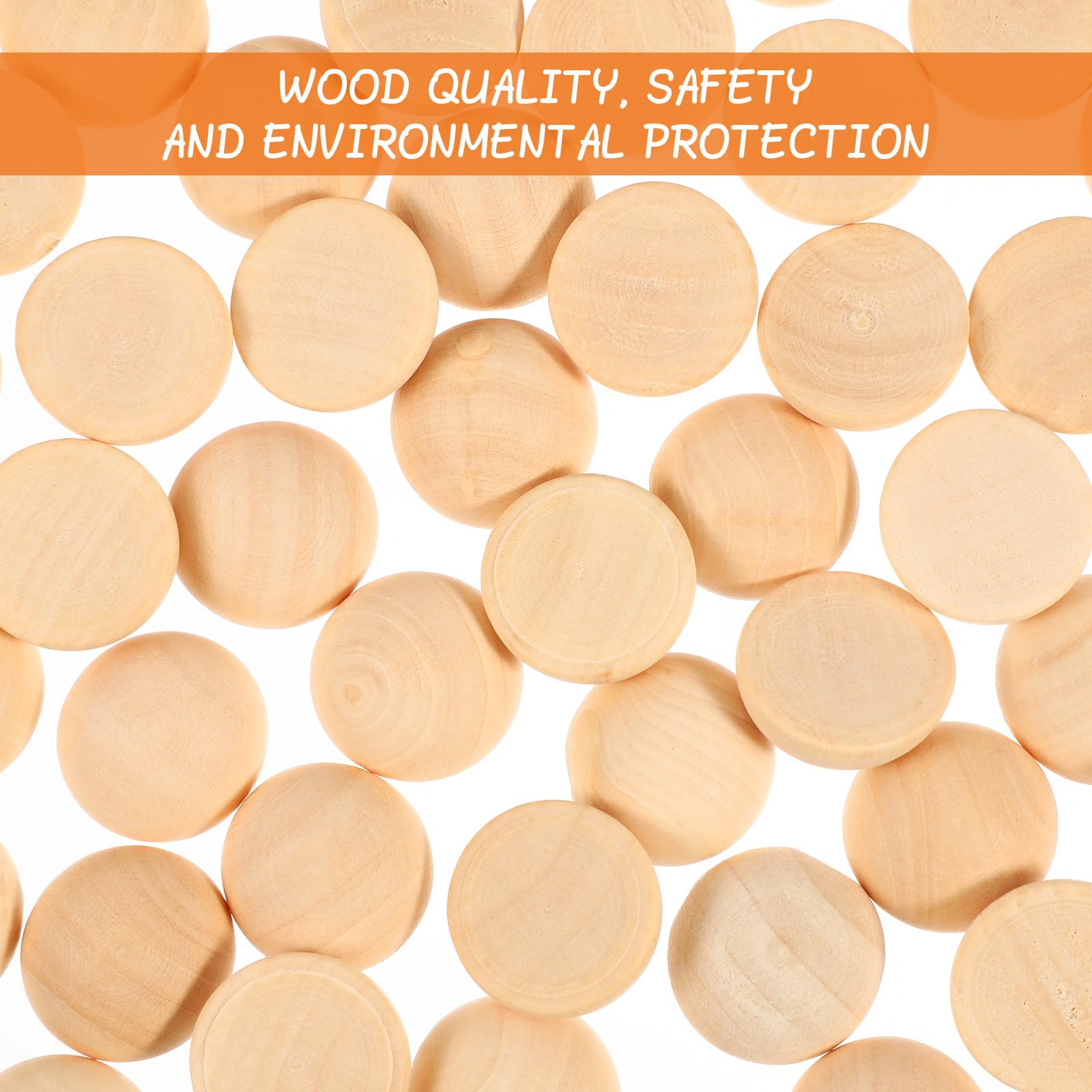 100pcs 20mm Unfinished Light Yellow Wooden Half Balls - DIY Craft Painting Beads, Mini Hemisphere Wooden Beads for Jewelry Making, Home Decor & Kids Art Projects - Perfect for Ornaments, Scrapbooking & Wedding Crafts