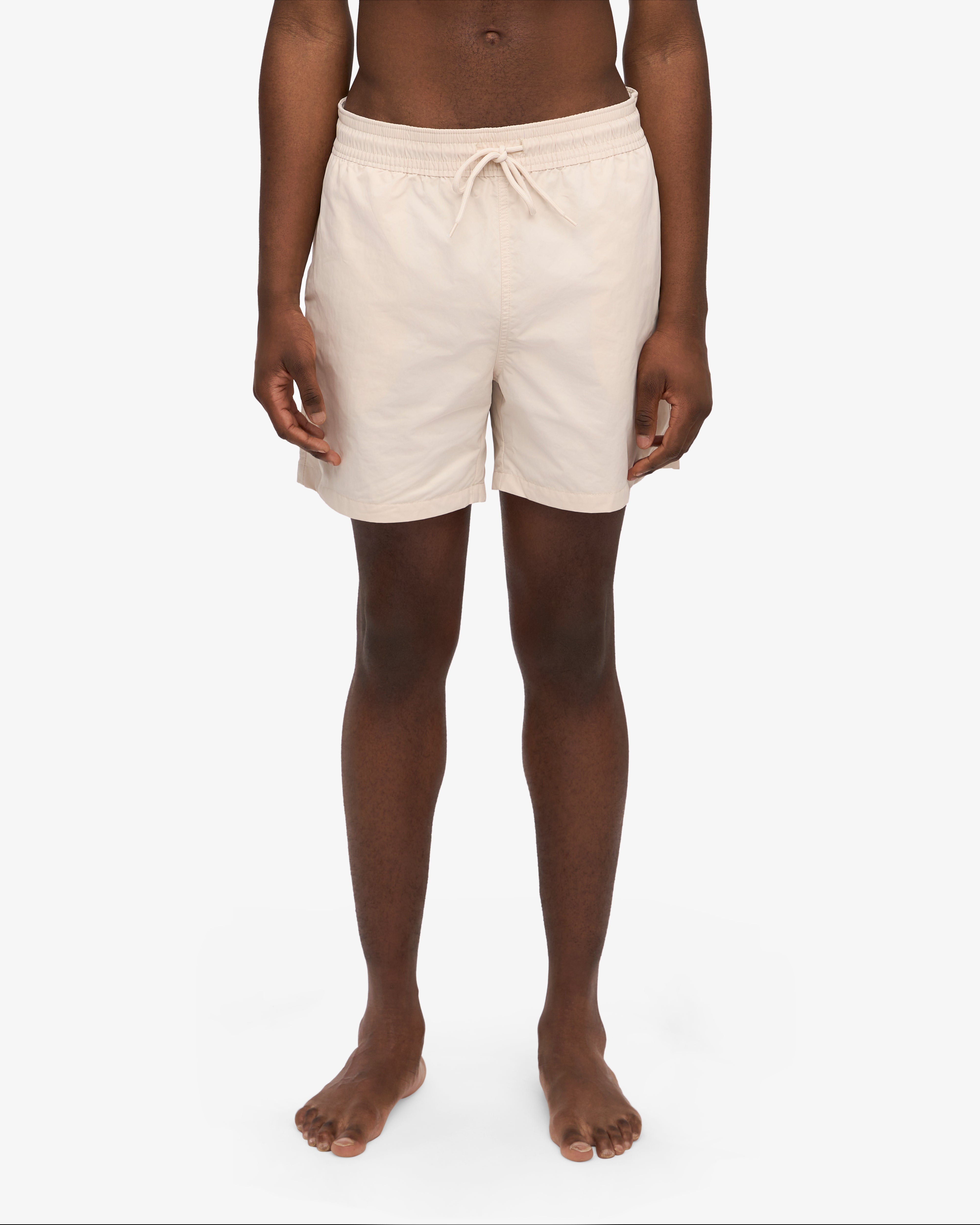Classic Swim Shorts for Men - Ivory White Quick-Dry Beach Shorts - Perfect for Swimming, Surfing, and Summer Vacation