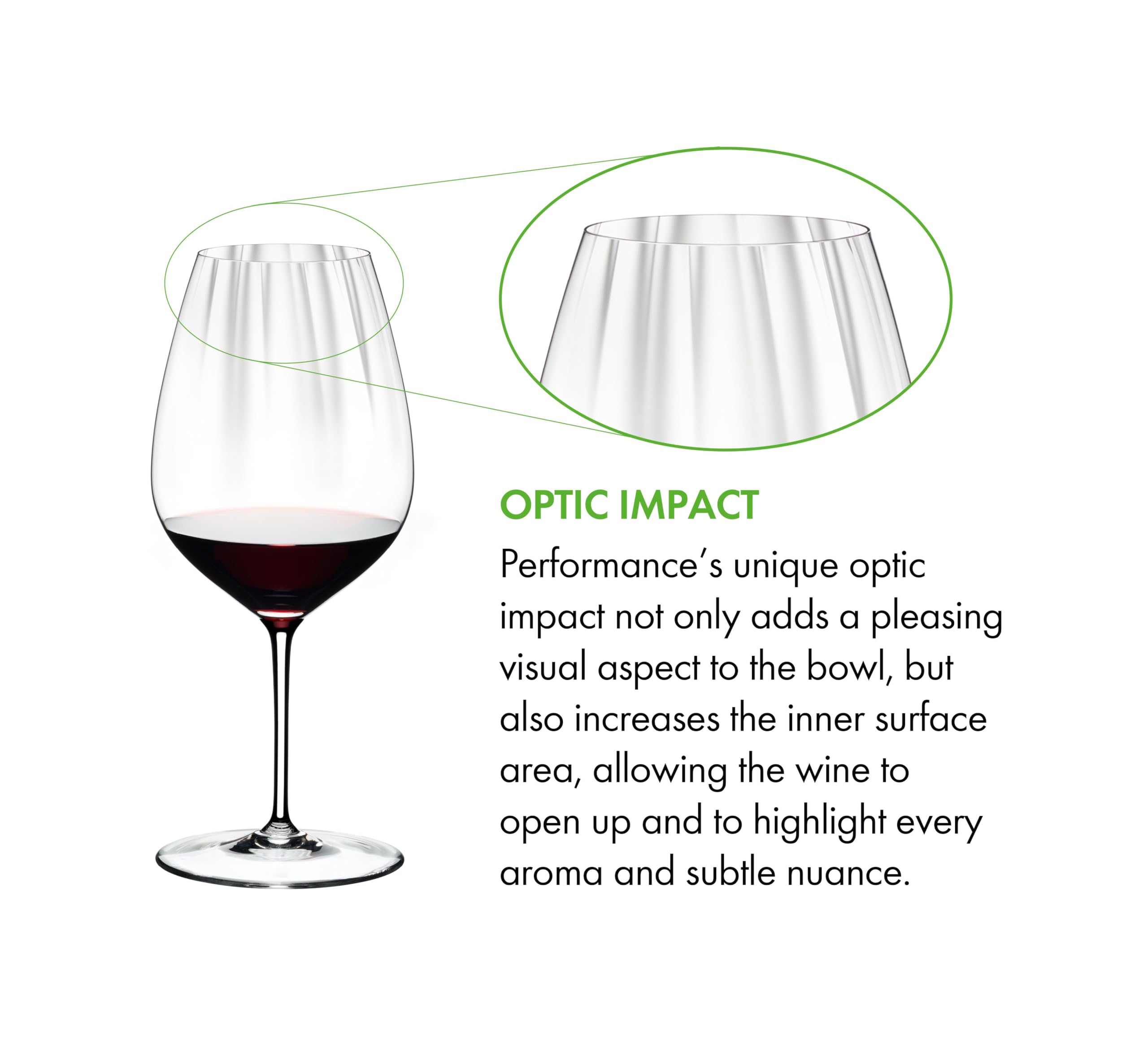 Premium Riedel Performance Cabernet Wine Glasses Set of 2 - Crystal Clear Stemware for Red Wine Tasting & Fine Dining - Perfect for Gifts, Dinner Parties & Wine Enthusiasts