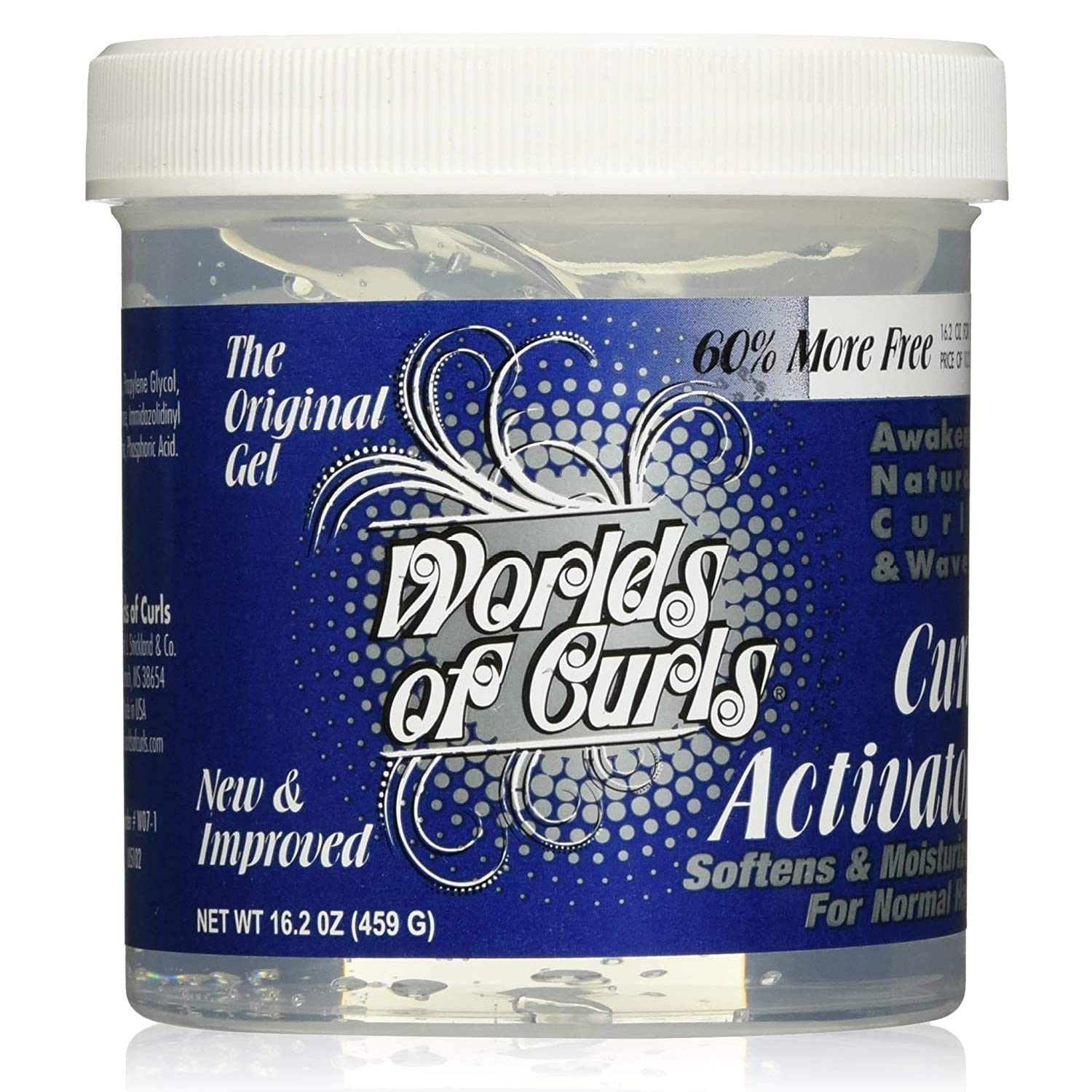 Worlds Of Curls Curl Activator Gel for Natural Hair - 16.2 Oz Hydrating Styling Gel for Defined Curls & Frizz Control - Perfect for Daily Curly Hair Care & Styling