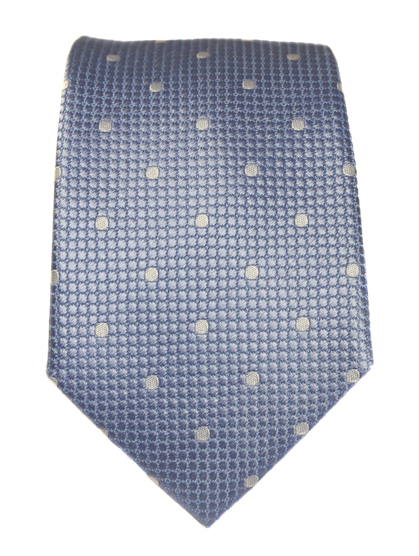 DÉCLIC Classic Spot Tie - Blue and White Striped Necktie for Men | Perfect for Weddings, Business Meetings & Formal Events
