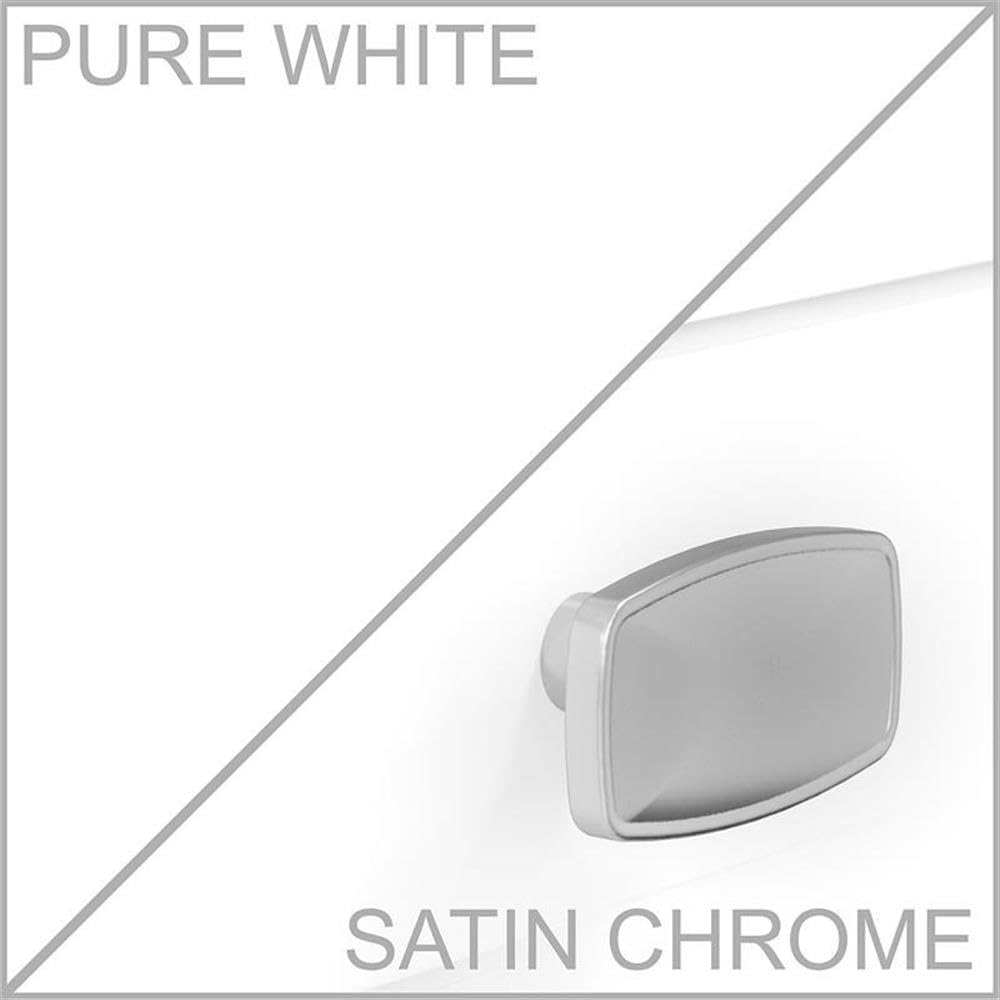 Atlin Designs Pure White Computer Desk with Shelves - Modern Home Office & Study Workstation for Small Spaces