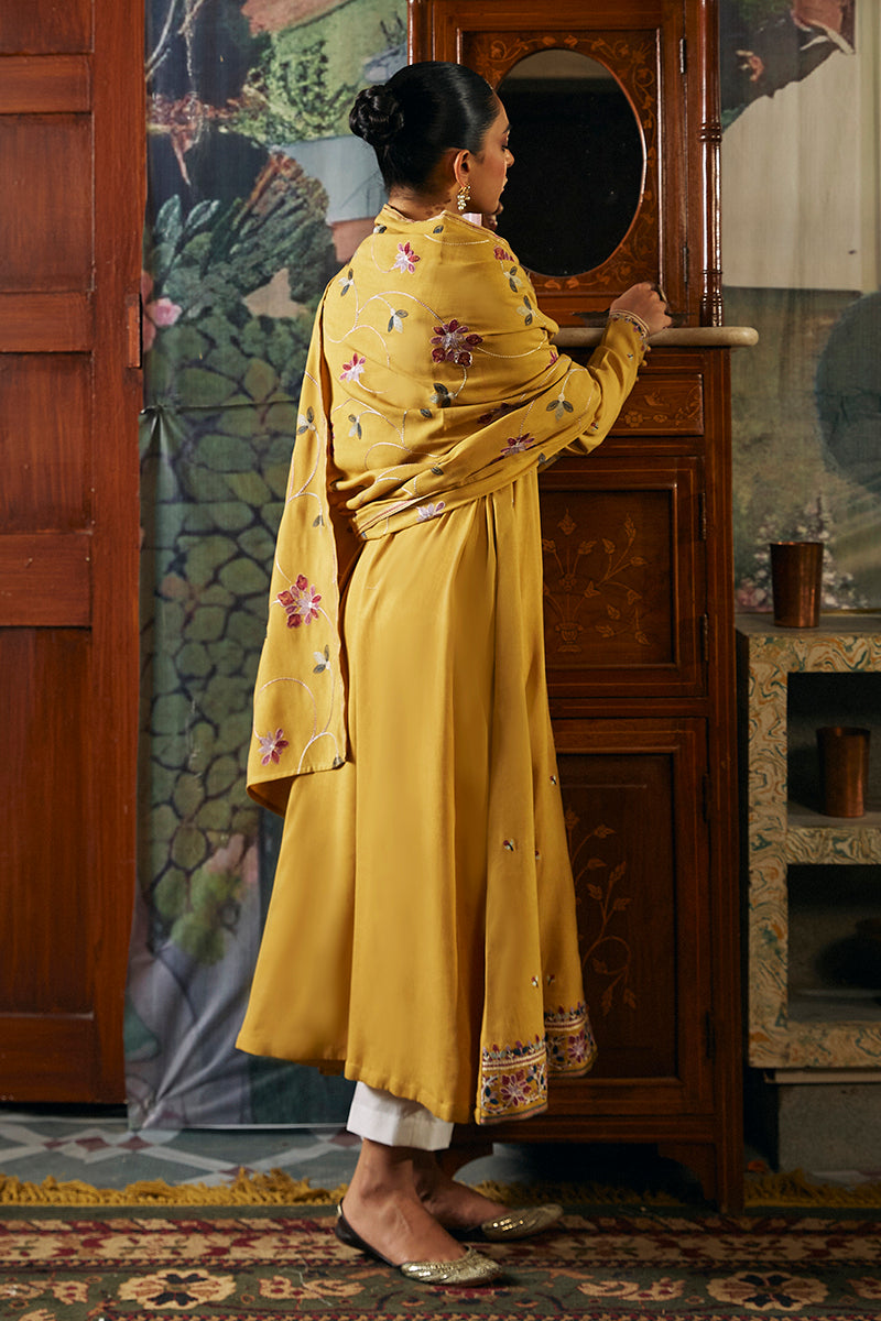 Mustard Glory 2 Piece Marina Embroidered Suit for Women - Elegant Beachwear & Summer Outfit for Vacations, Parties & Special Occasions