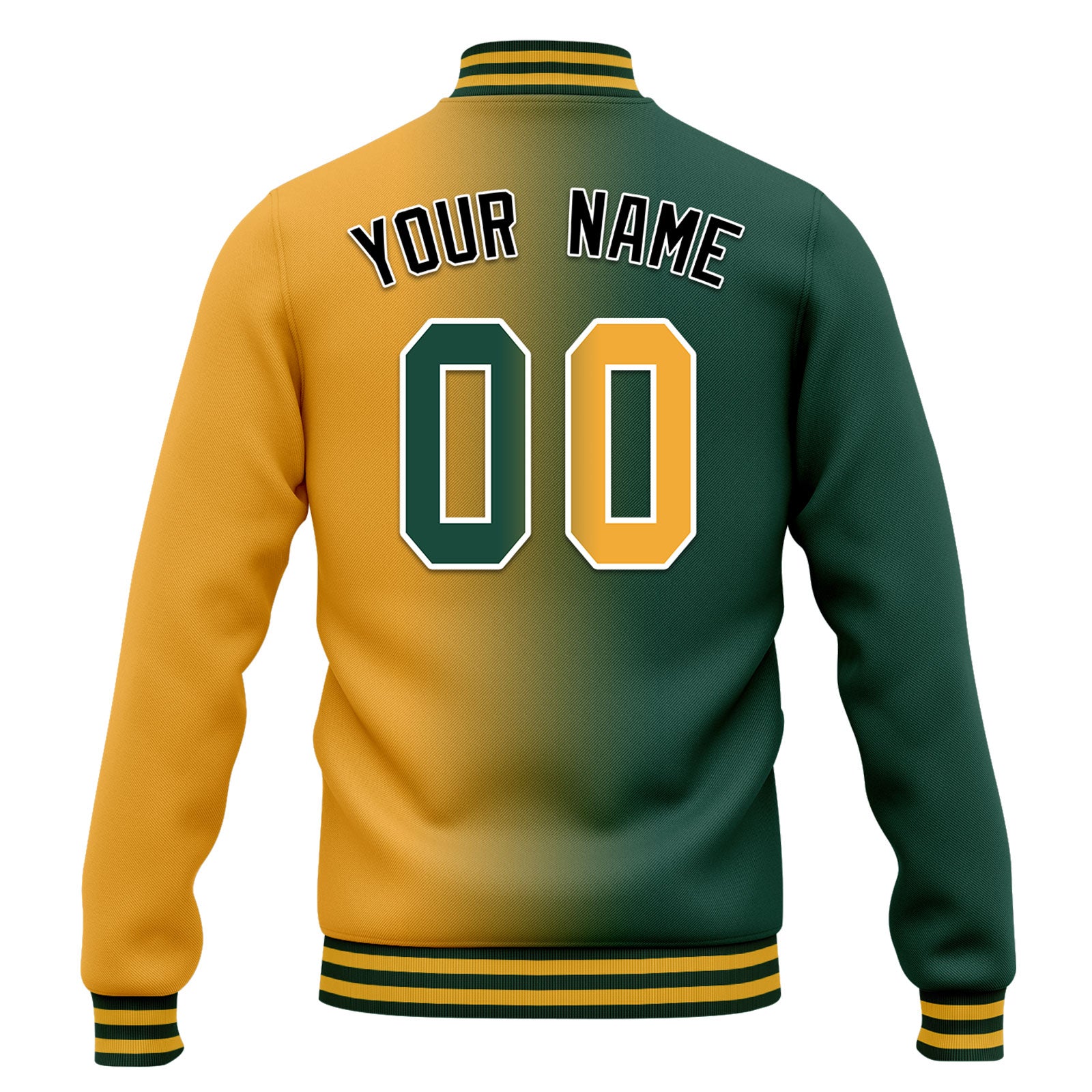 Custom Gradient Fashion Bomber Jacket - Full Snap Varsity Letterman Personalized Coat for Men & Women (Style FZ005 D028016) - Perfect for Streetwear, Casual Outfits, and School Events