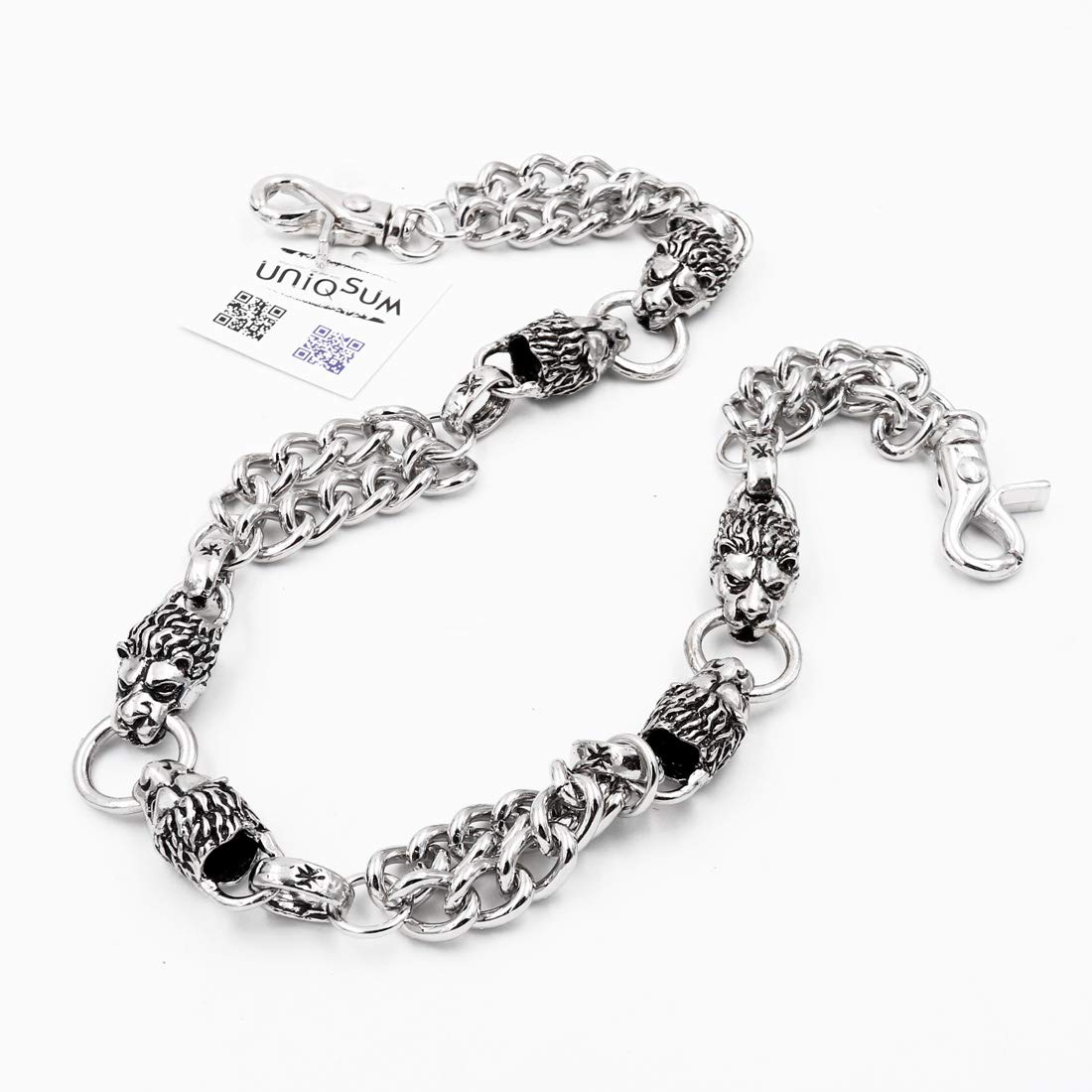 Lions Double Link Wallet Chain for Men - Heavy Duty Trucker & Biker Key Chain, Jean Accessory | Perfect for Motorcycle Riders, Denim Enthusiasts & Everyday Carry