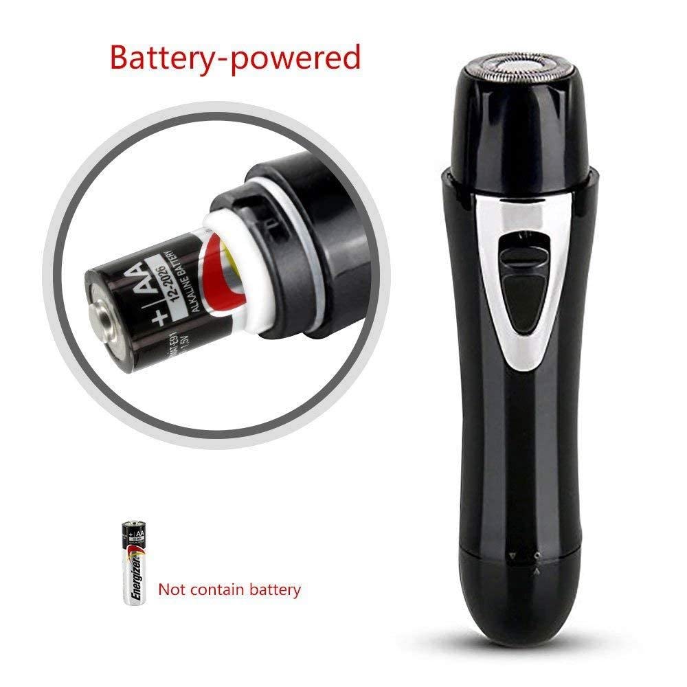 Professional Painless Nose & Ear Hair Trimmer for Men & Women - Battery Operated Waterproof Dual Edge Blades - Black - Perfect for Travel, Grooming & Personal Care