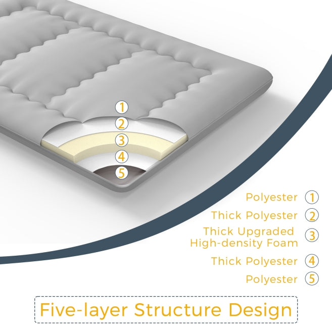 MAXYOYO 6-Inch Extra Thick Japanese Floor Futon Mattress - Premium Comfort for Small Spaces, Guest Rooms & Studio Apartments - Breathable Grey Sofa Bed Mattress for Sleeping, Lounging & Meditation