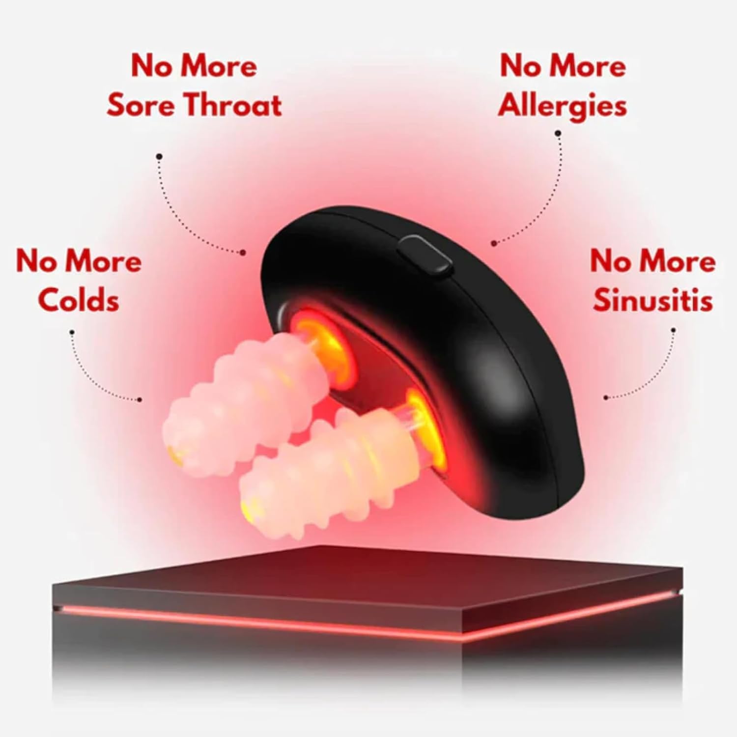 RespiRelief Red Light Nasal Therapy Device for Sinus Relief & Nasal Congestion - FDA-Cleared Red Light Therapy for Nose (2 Pack) - Perfect for Allergy Season & Cold Relief at Home