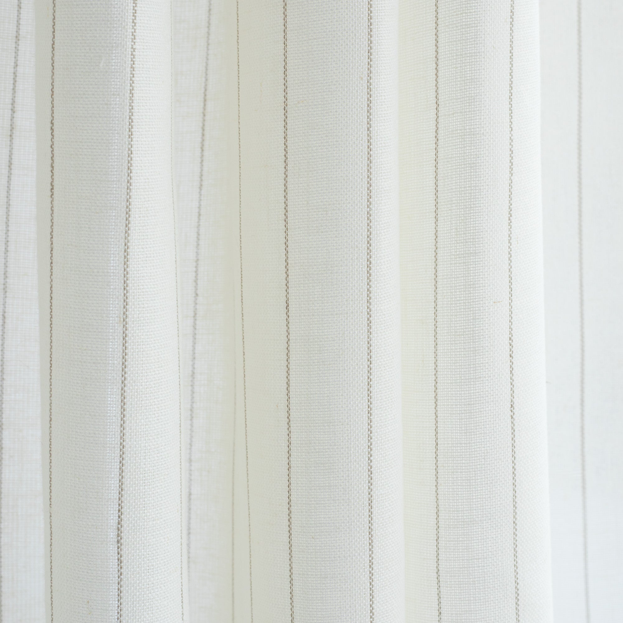 Montauk Pinstripe Sheer Fabric - Natural Cotton Blend for Curtains, Drapes & Home Decor - Lightweight & Breathable Window Treatment Material