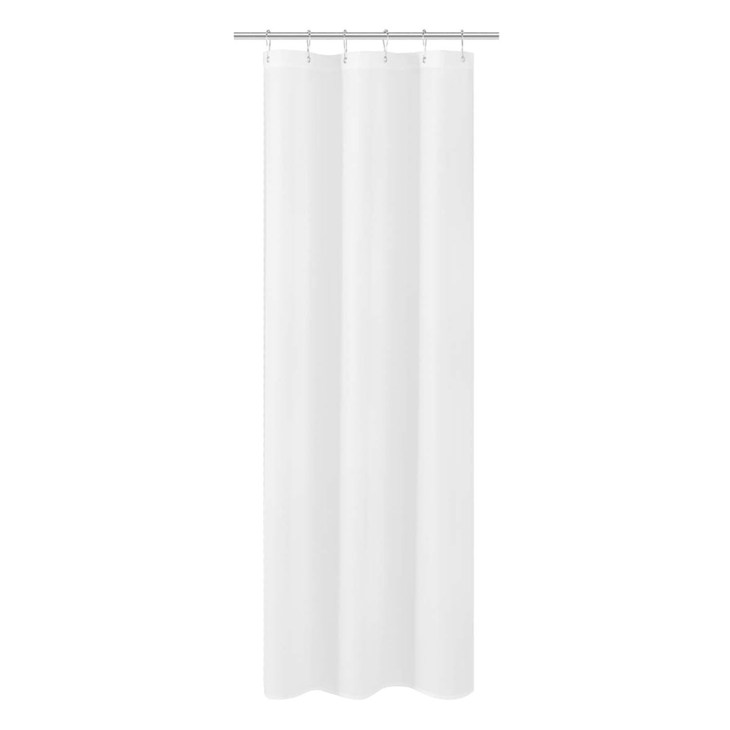 N&Y HOME Small Stall Shower Curtain Liner - 32 x 72 Inch Narrow Size Fabric Bathroom Curtain - Hotel Quality, Washable & Water Repellent White Shower Curtain with Grommets - Perfect for Small Bathrooms, RVs, and Tight Spaces