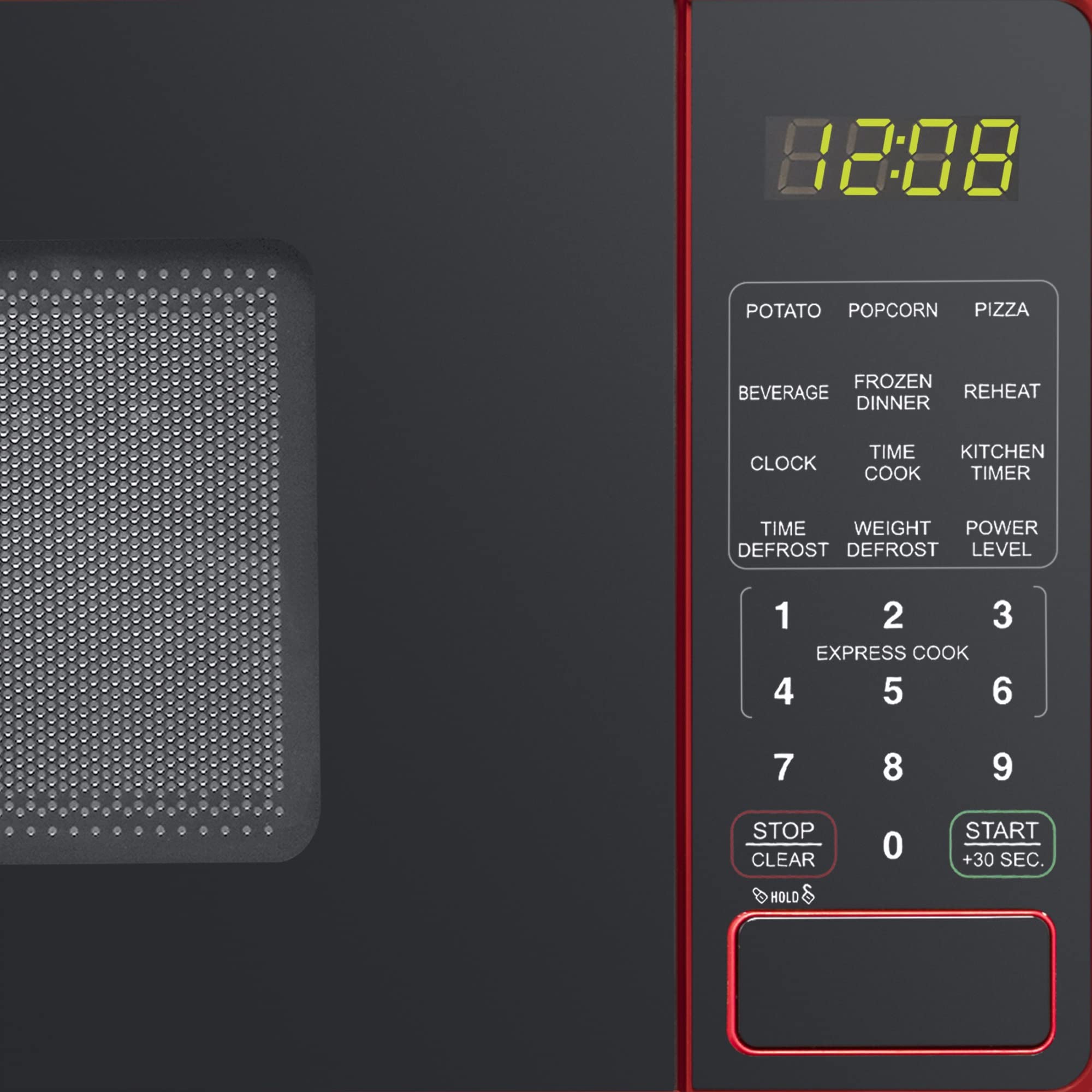 NAXXY 0.7 Cu Ft Compact Countertop Microwave Oven with 30-Second One-Touch Button - Fast Cooking & Reheating for Small Spaces - Perfect for Dorms, Offices & Small Kitchens (Red)