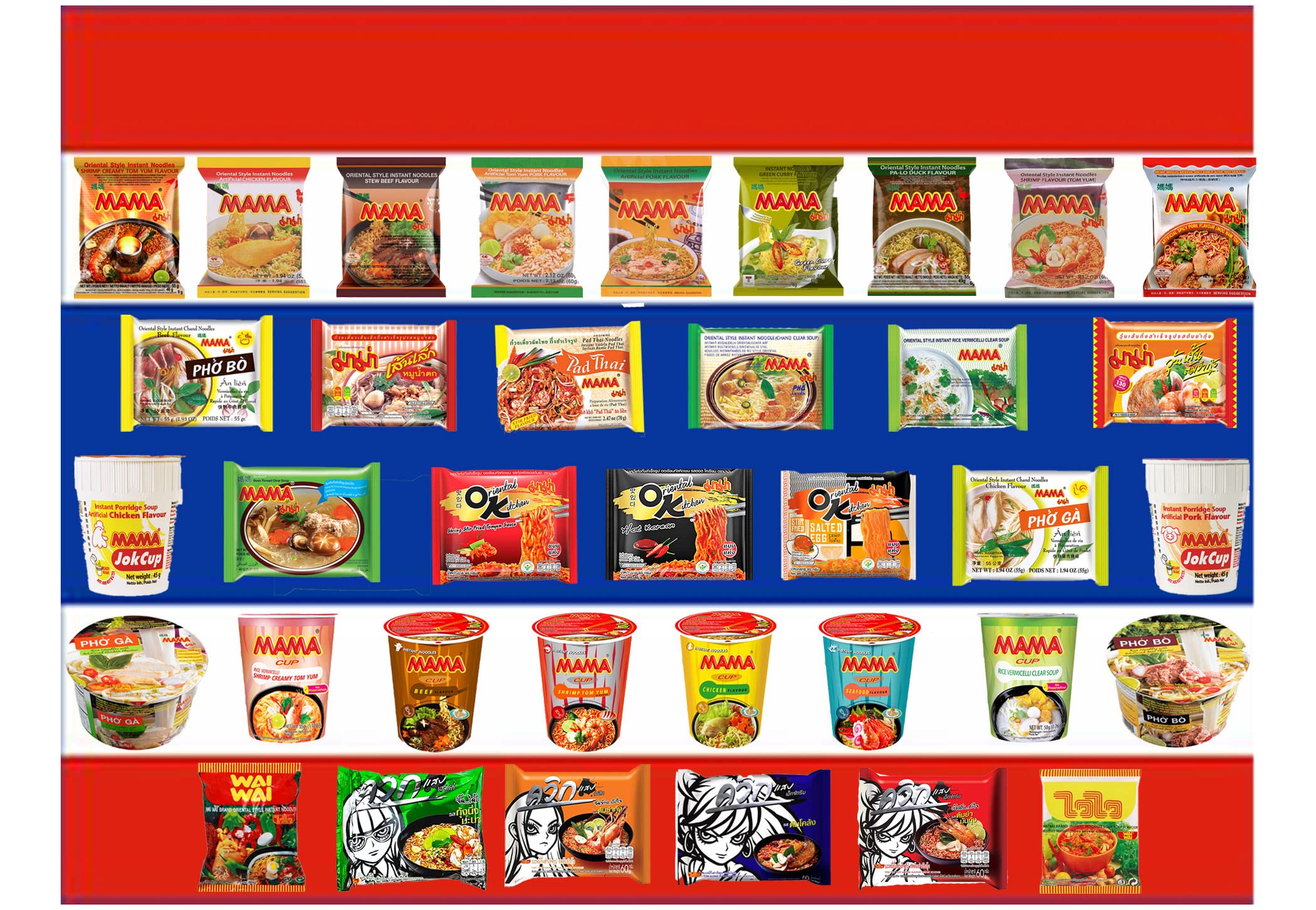 Global Instant Ramen Noodle Variety Pack - 10 Count Japanese, Filipino, Thai & Vietnamese Flavors | International Snack Box with World Sticker | Perfect for College Dorms, Office Lunches & Late Night Snacks
