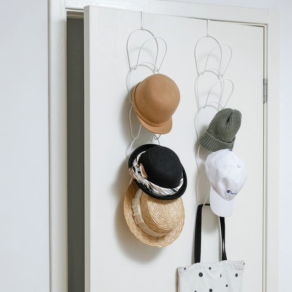 Detachable Baseball Cap Rack & Hat Display Holder - Round Storage Shelf for Door Closet, Clothes, Scarves & Towels - White Home Organizer - Perfect for Bedroom, Entryway & Closet Organization