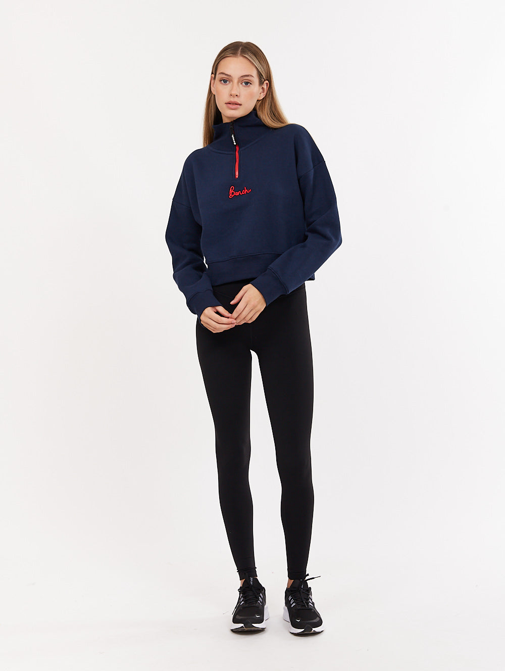 Rochelle Zip Mock Neck Crop Sweatshirt - Women's Casual Pullover Hoodie for Streetwear & Loungewear | Perfect for Everyday Wear, Gym & Coffee Dates