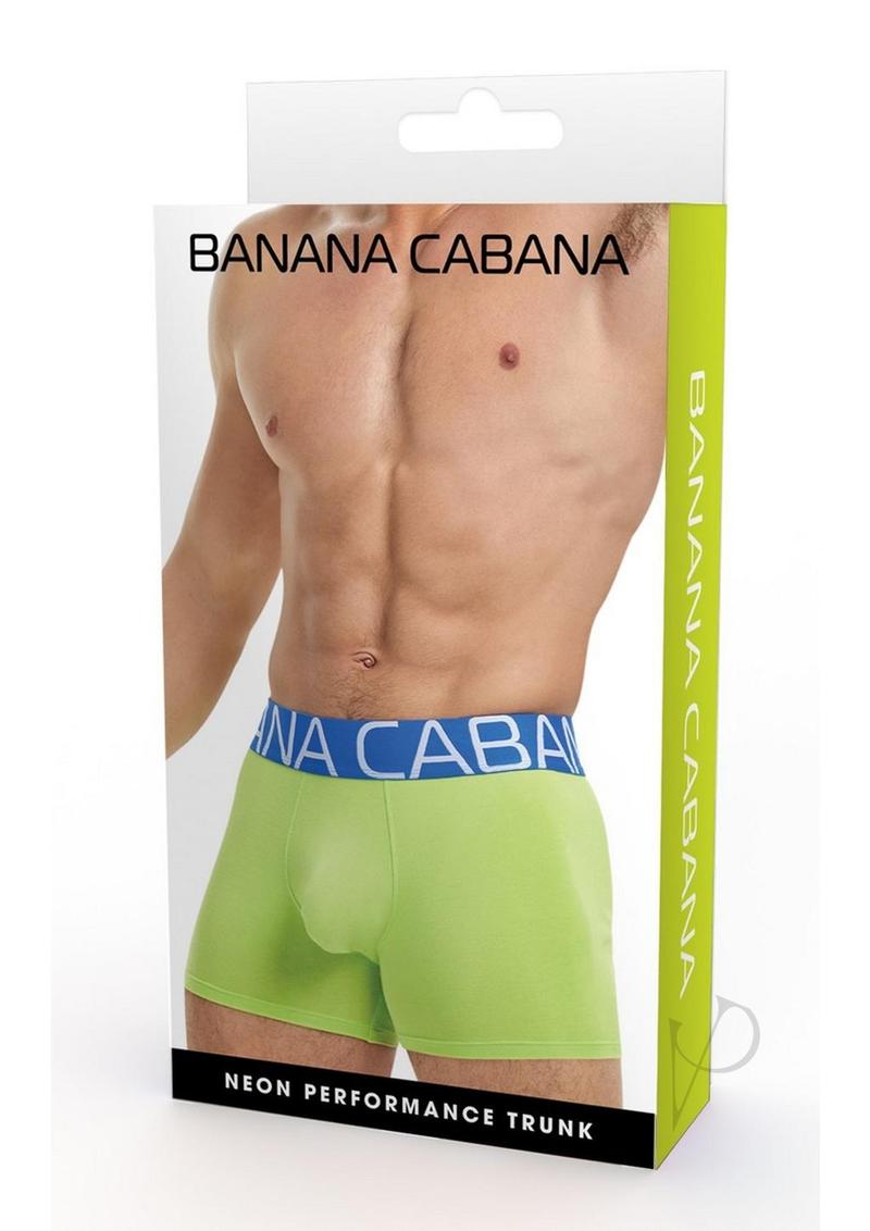 Banana Cabana Men's Swim Trunks - Quick Dry, Comfortable Green Swim Shorts for Beach, Pool & Summer Vacations | Size S/M