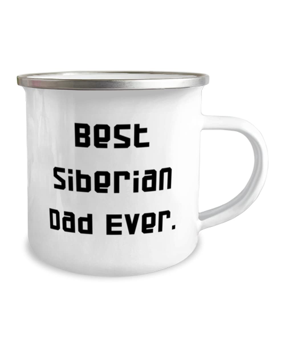 12oz Siberian Cat Camper Mug - Best Siberian Dad Ever - Unique Gift for Cat Lovers - Christmas Present - Perfect for Coffee, Tea & Camping Trips