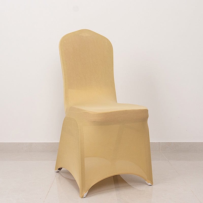 Elegant Spandex Stretchable Banquet Chair Covers with Silver Rhinestone Buckles - Perfect for Weddings, Parties, and Formal Events