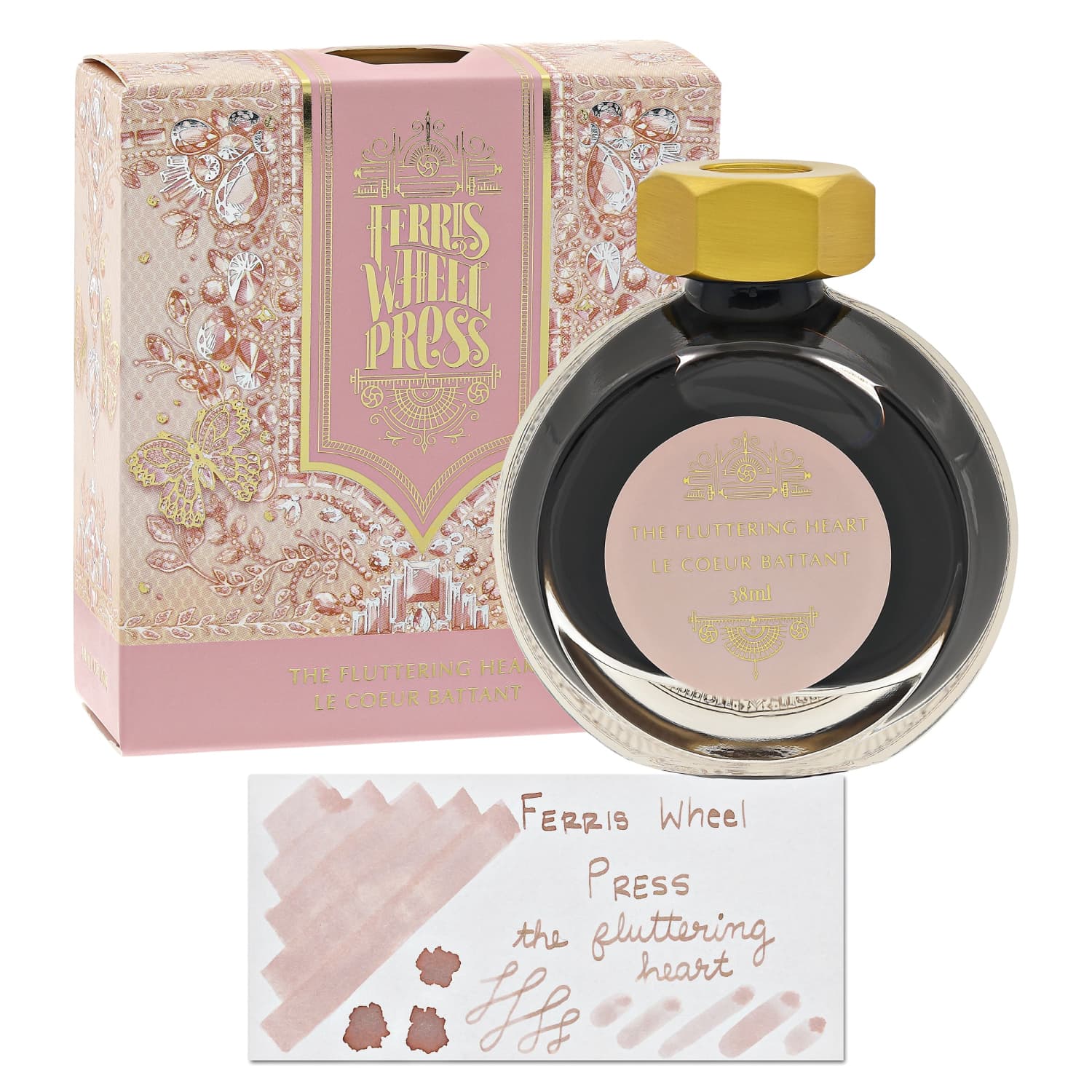 Ferris Wheel Press Fluttering Heart Limited Edition Fountain Pen Ink - 38 mL Bottle for Calligraphy, Journaling & Artistic Writing
