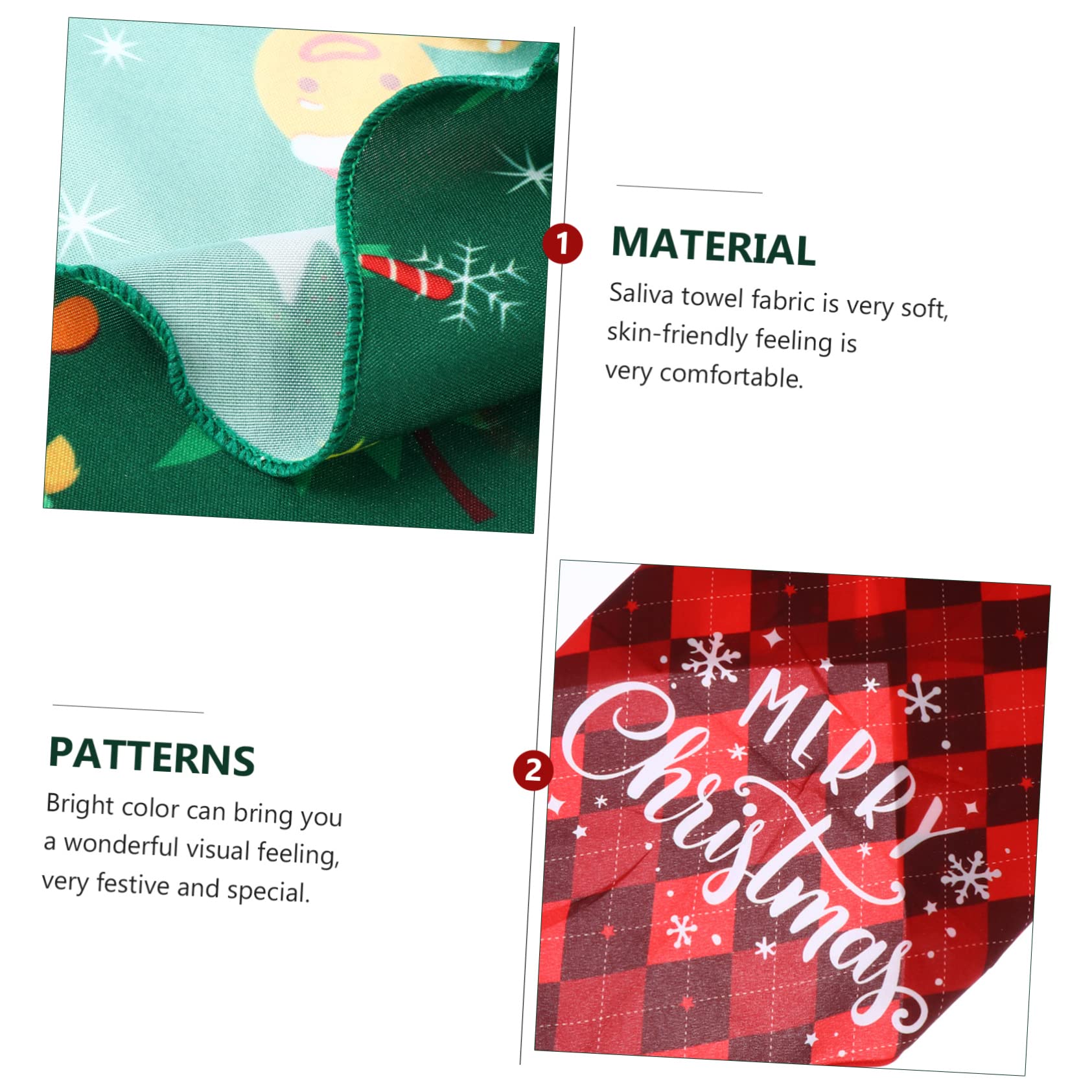 4 Pcs Pet Bandanas - Dog Scarf for Christmas & Daily Use