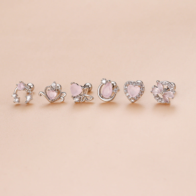20G Surgical Steel Cartilage Earrings - Fairy & Heart Stud Earrings for Women | Hypoallergenic Body Jewelry | Perfect for Daily Wear, Parties & Gifts (HSPJ814)