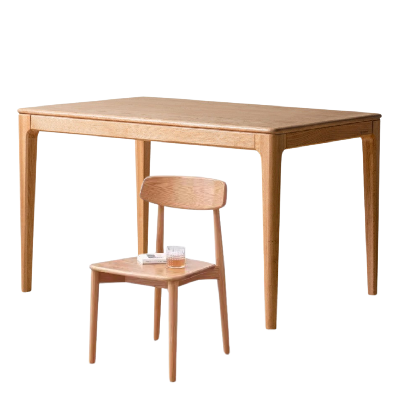 62.9x33.4x29.5 inch / 160x85x75.8 cm / natural wood color / Oak Dining table + chairs 4 pcs