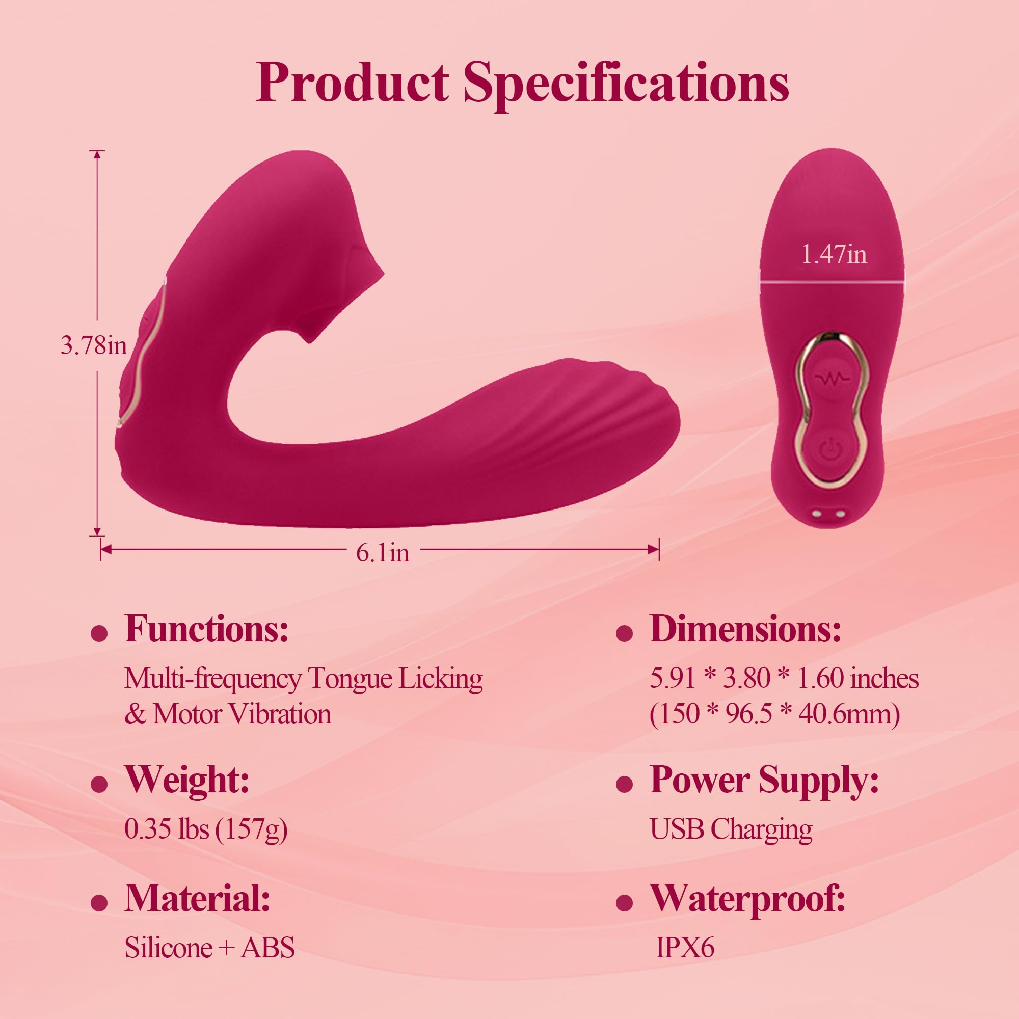 G Spot Vibrator & Clitoral Stimulator - Dual Action Tongue Licking Sex Toy for Women & Couples Play - Powerful Vibrating Adult Toy for Double Pleasure - Perfect for Solo Play & Romantic Nights