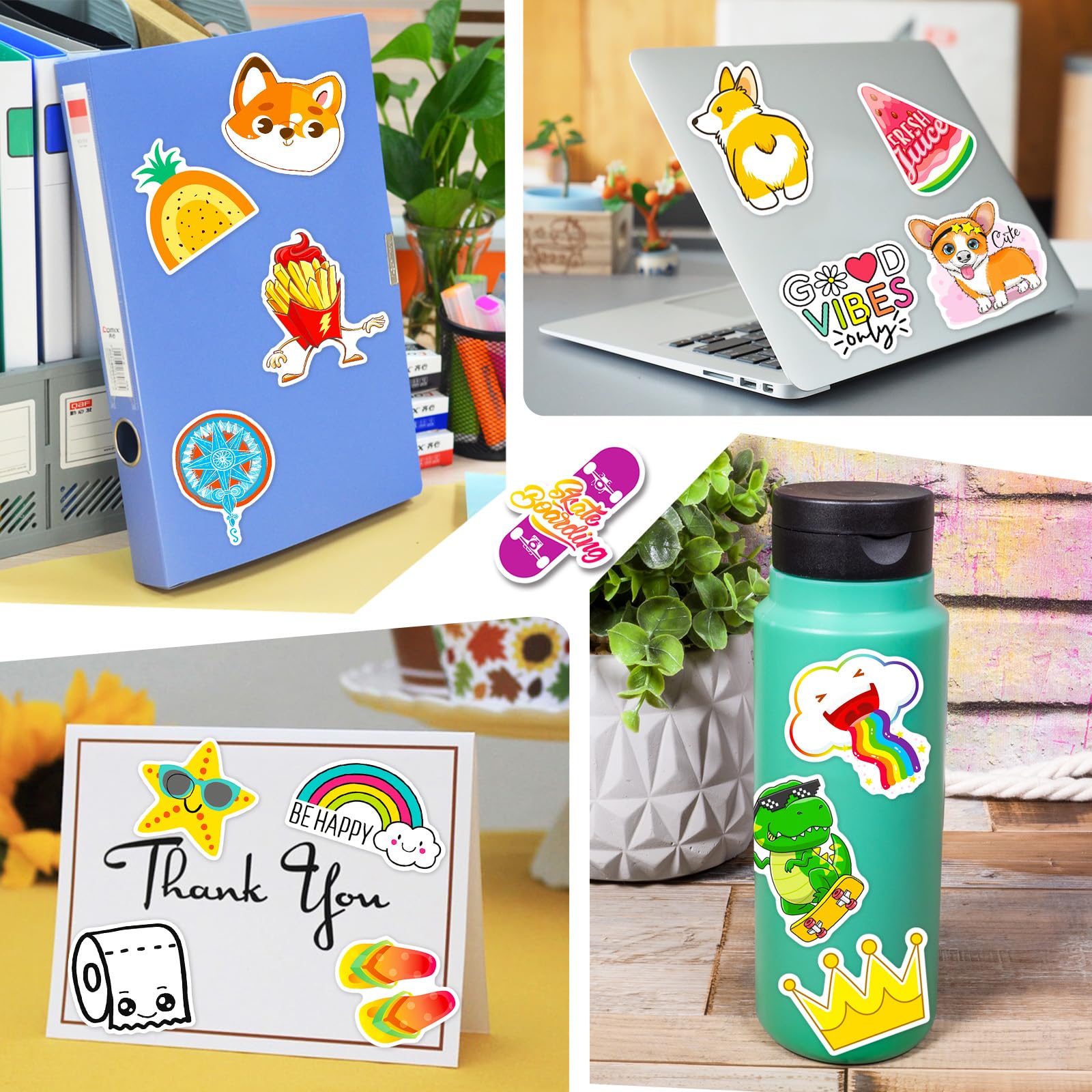 300 PCS Aesthetic Vinyl Stickers for Water Bottles, Laptops, Phones & Skateboards - Waterproof VSCO Stickers for Teens, Girls & Kids - Perfect for DIY Crafts, School Supplies & Personalizing Accessories